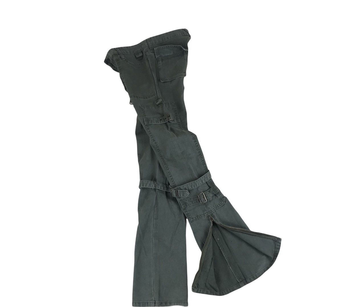 14th Addiction × If Six Was Nine × Le Grande Bleu (L.G.B.) Vintage Azul Fakedelic Seditionaries Bondage Flare Pants Size US 30 / EU 46 - 5 Thumbnail