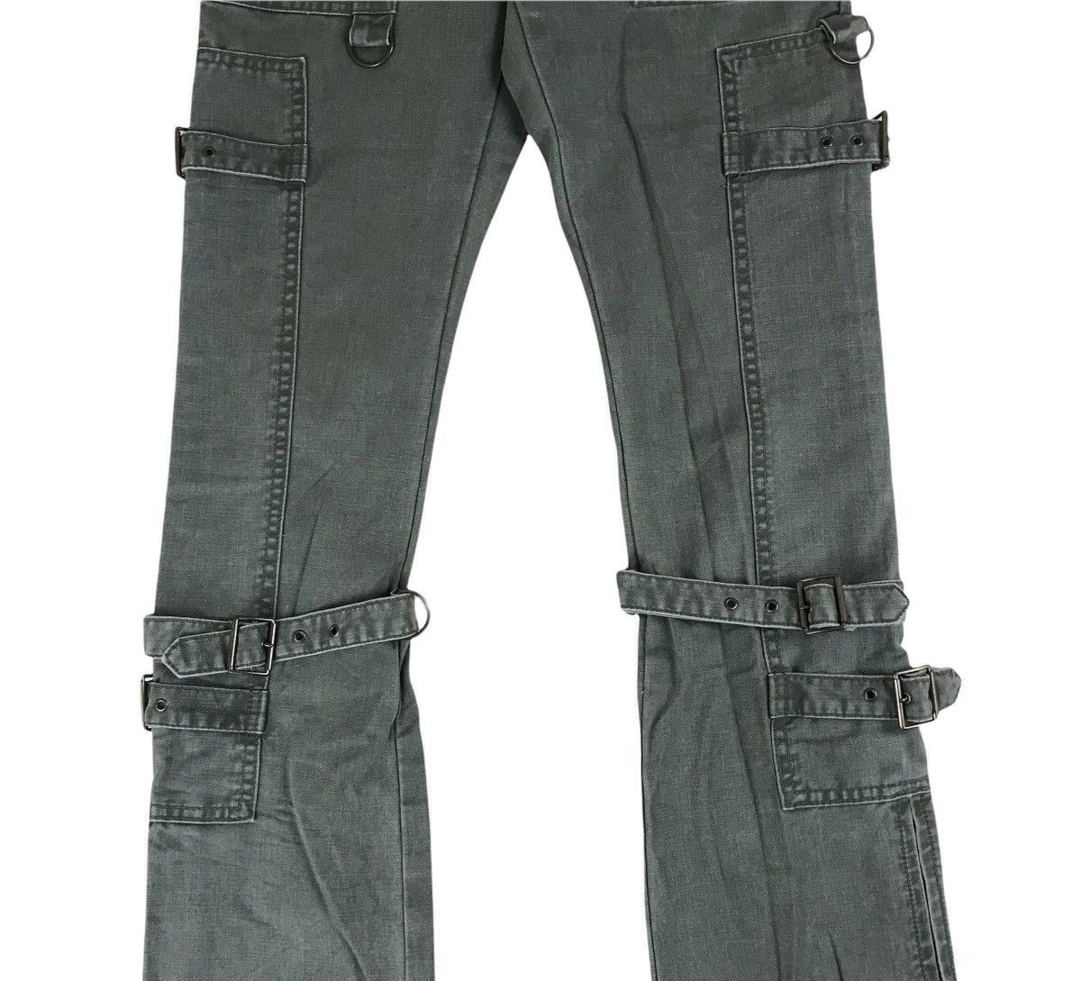 14th Addiction × If Six Was Nine × Le Grande Bleu (L.G.B.) Vintage Azul Fakedelic Seditionaries Bondage Flare Pants Size US 30 / EU 46 - 3 Thumbnail