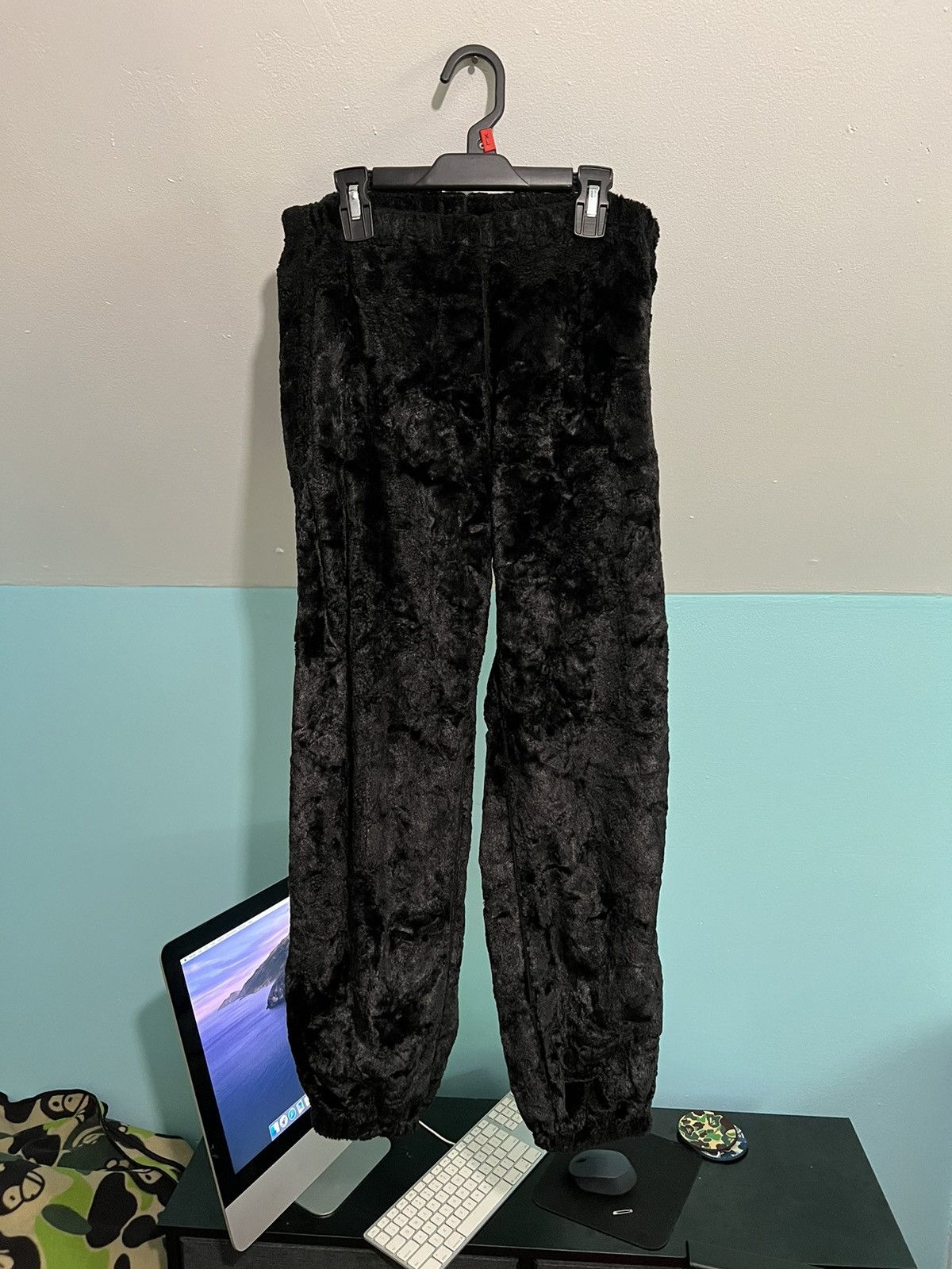 Needles Black faux fur track pants Size US 30 / EU 46 - 1 Thumbnail
