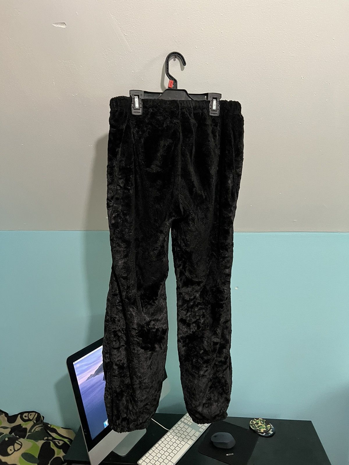 Needles Black faux fur track pants Size US 30 / EU 46 - 2 Thumbnail