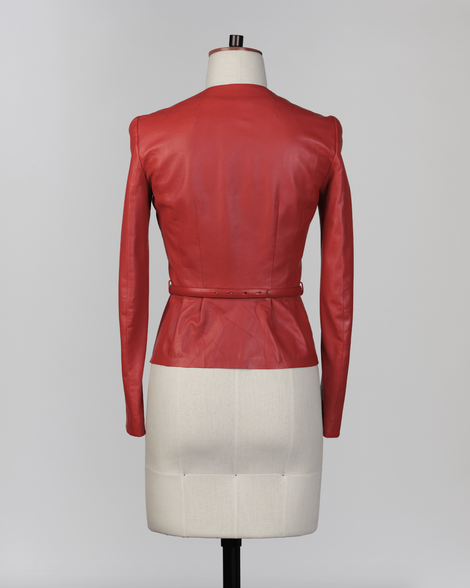 Gucci Red Leather Jacket with Bow Belt Size XS / US 0-2 / IT 36-38 - 3 Thumbnail