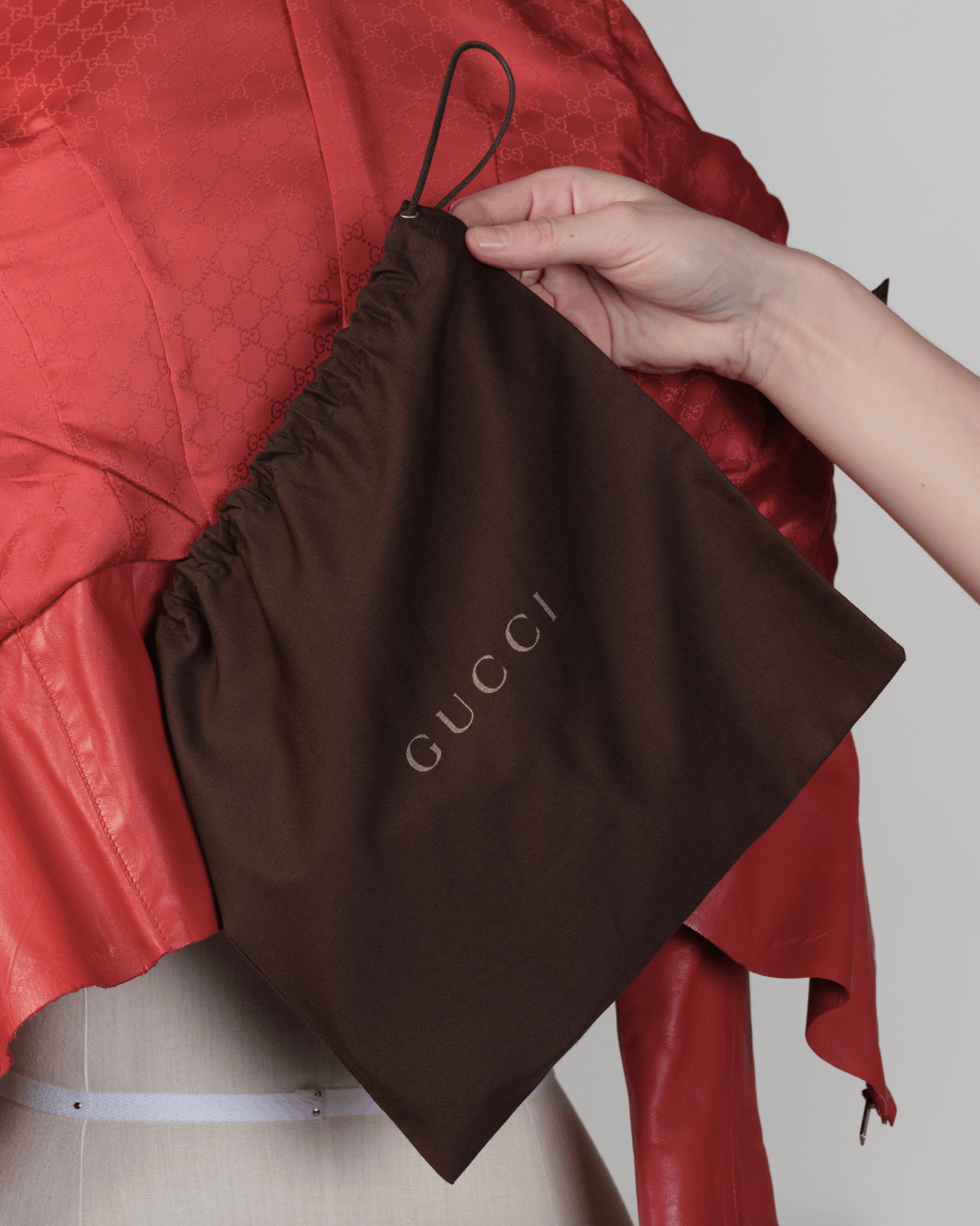 Gucci Red Leather Jacket with Bow Belt Size XS / US 0-2 / IT 36-38 - 11 Thumbnail