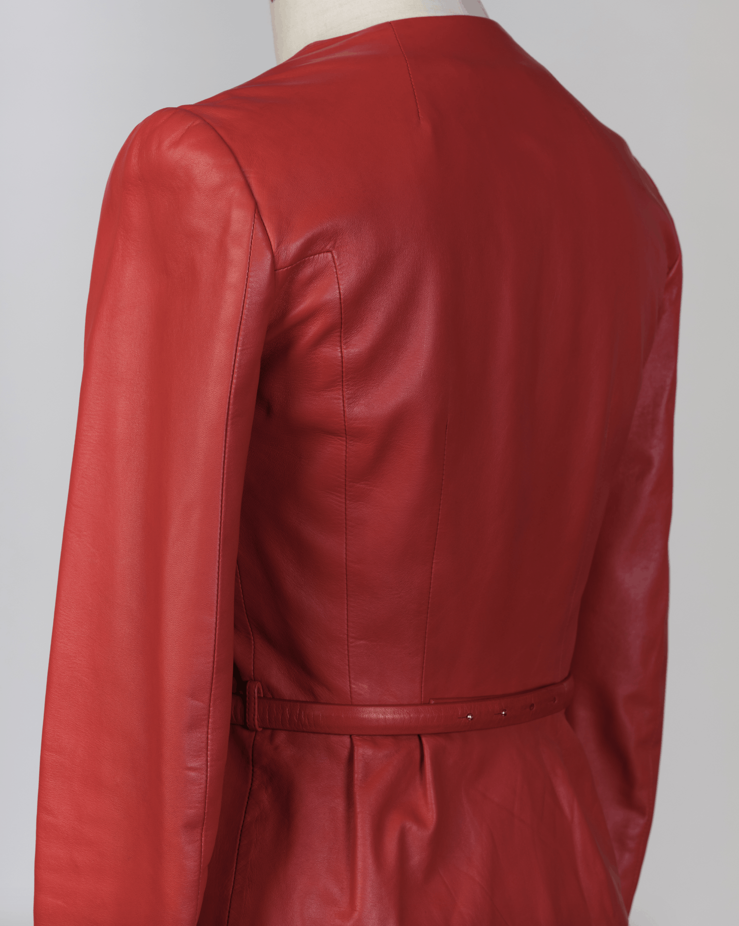 Gucci Red Leather Jacket with Bow Belt Size XS / US 0-2 / IT 36-38 - 4 Thumbnail