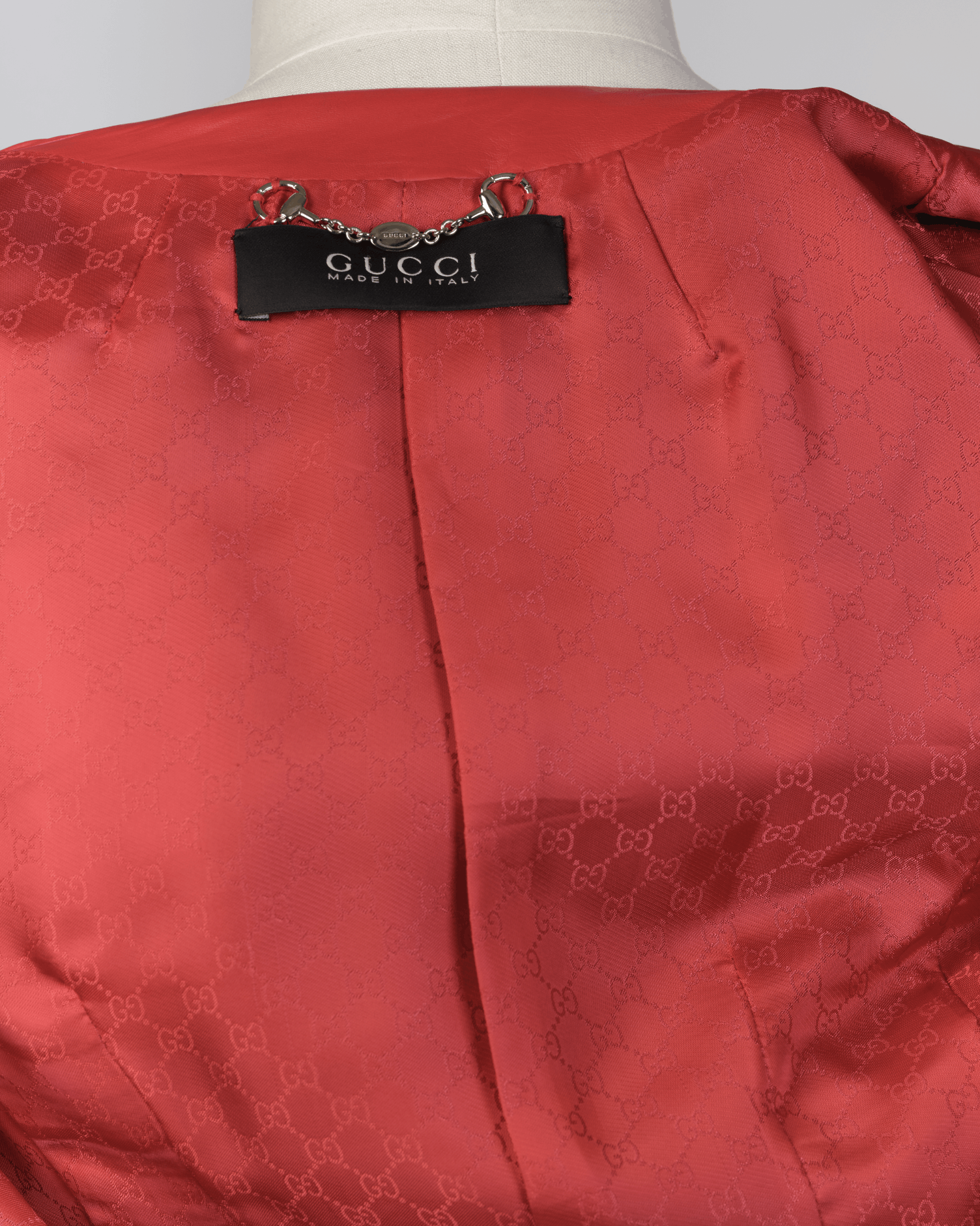 Gucci Red Leather Jacket with Bow Belt Size XS / US 0-2 / IT 36-38 - 7 Thumbnail