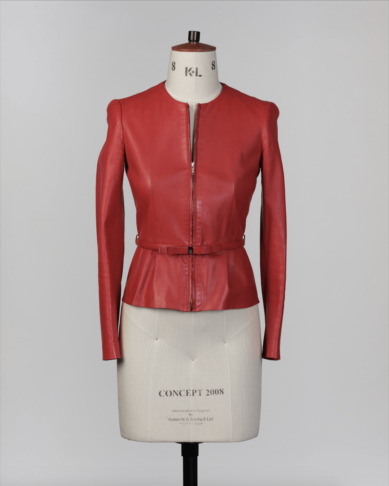 image of Gucci x Tom Ford Red Leather Jacket With Bow Belt, Women's (Size XS)