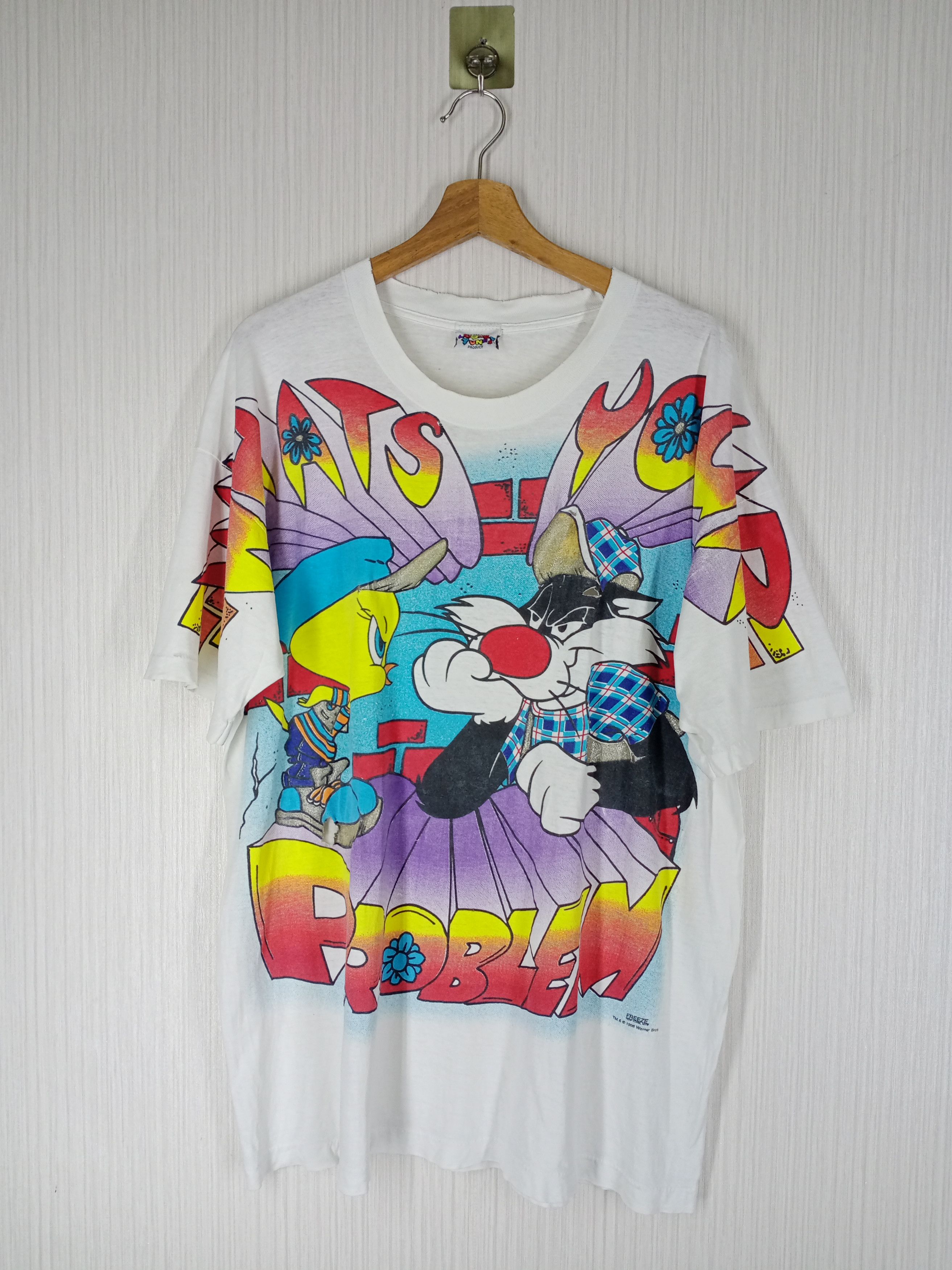 Cartoon Network Rare Vintage 1996 Looney Tunes Sylvester Tweety Tshirt Size US XL / EU 56 / 4 - 1 Thumbnail