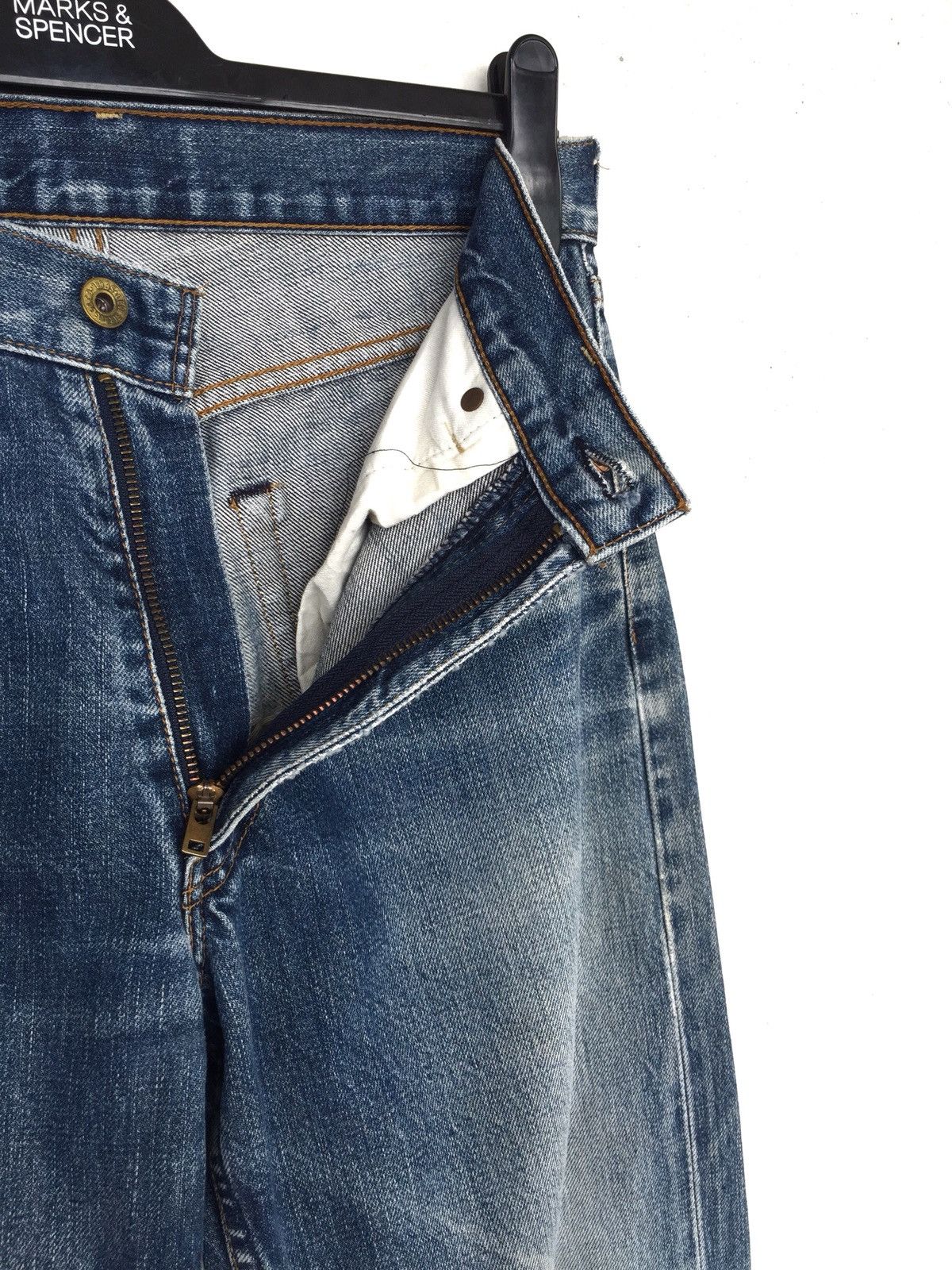 Levi's Vintage Clothing 90s Levis 503 Remade Patch Selvage Distress Denim Size US 31 - 9 Thumbnail