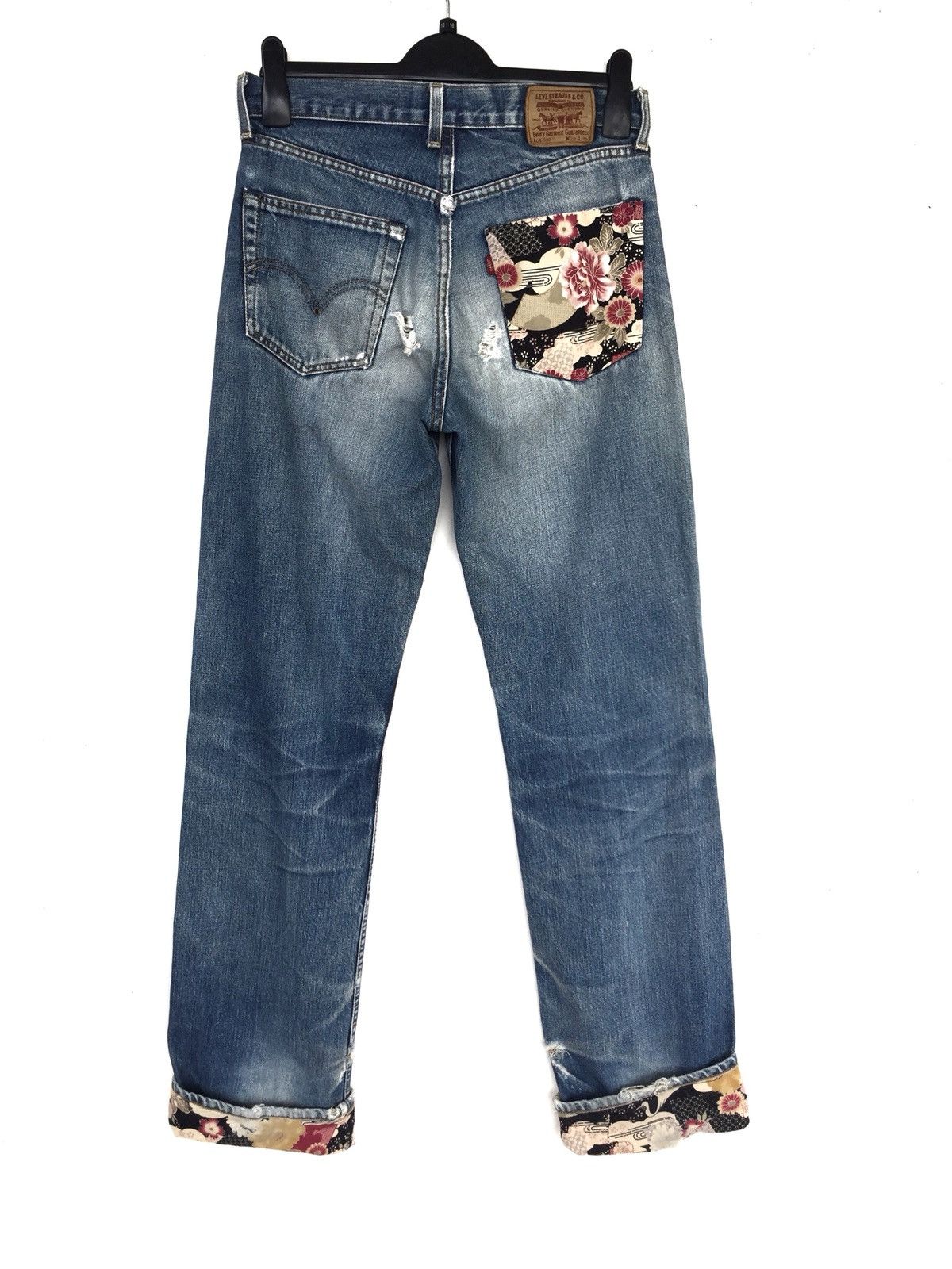 Levi's Vintage Clothing 90s Levis 503 Remade Patch Selvage Distress Denim Size US 31 - 3 Thumbnail