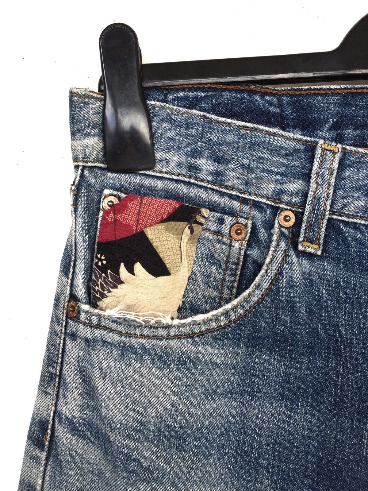 Levi's Vintage Clothing 90s Levis 503 Remade Patch Selvage Distress Denim Size US 31 - 5 Thumbnail