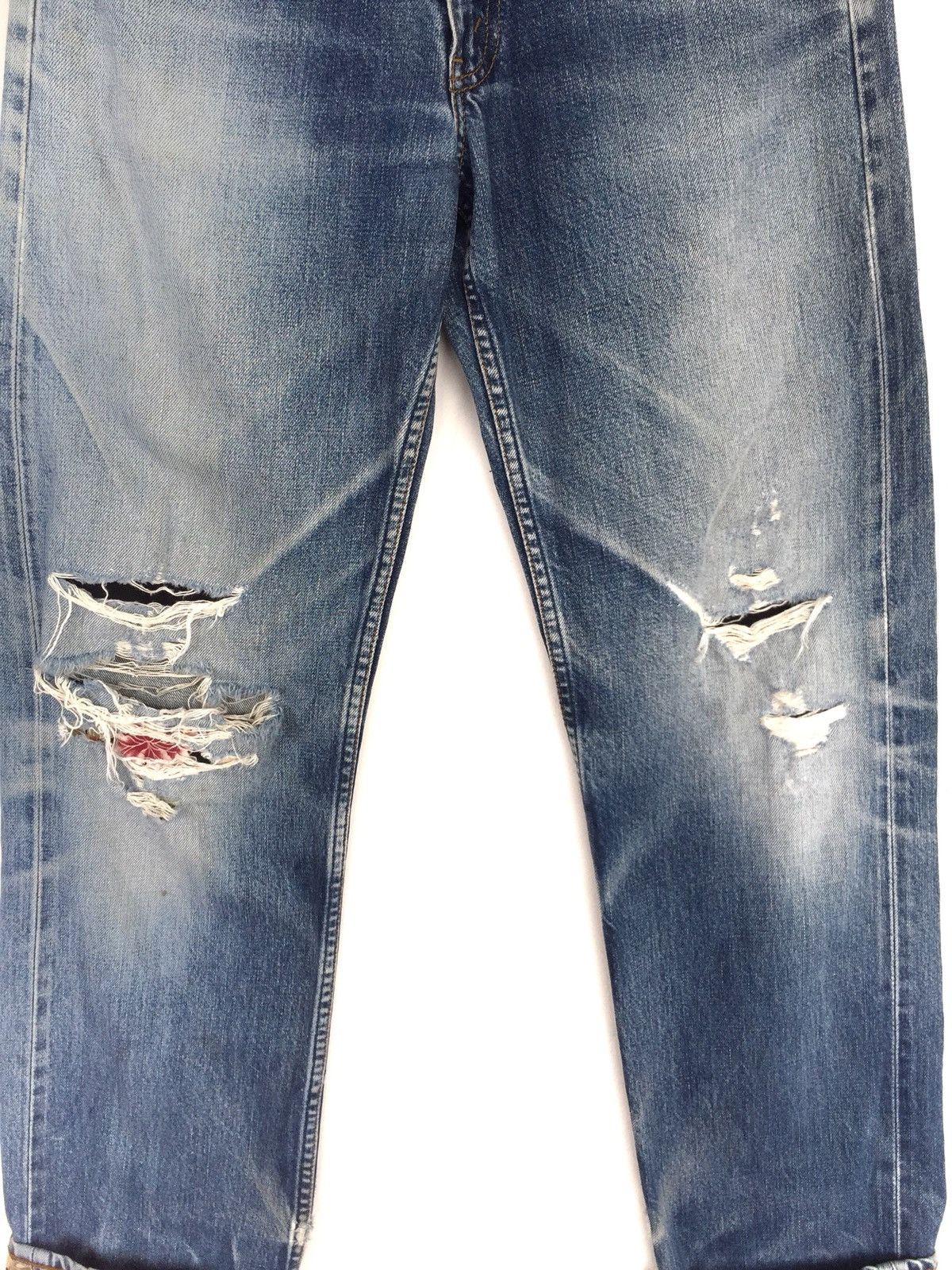 Levi's Vintage Clothing 90s Levis 503 Remade Patch Selvage Distress Denim Size US 31 - 6 Thumbnail