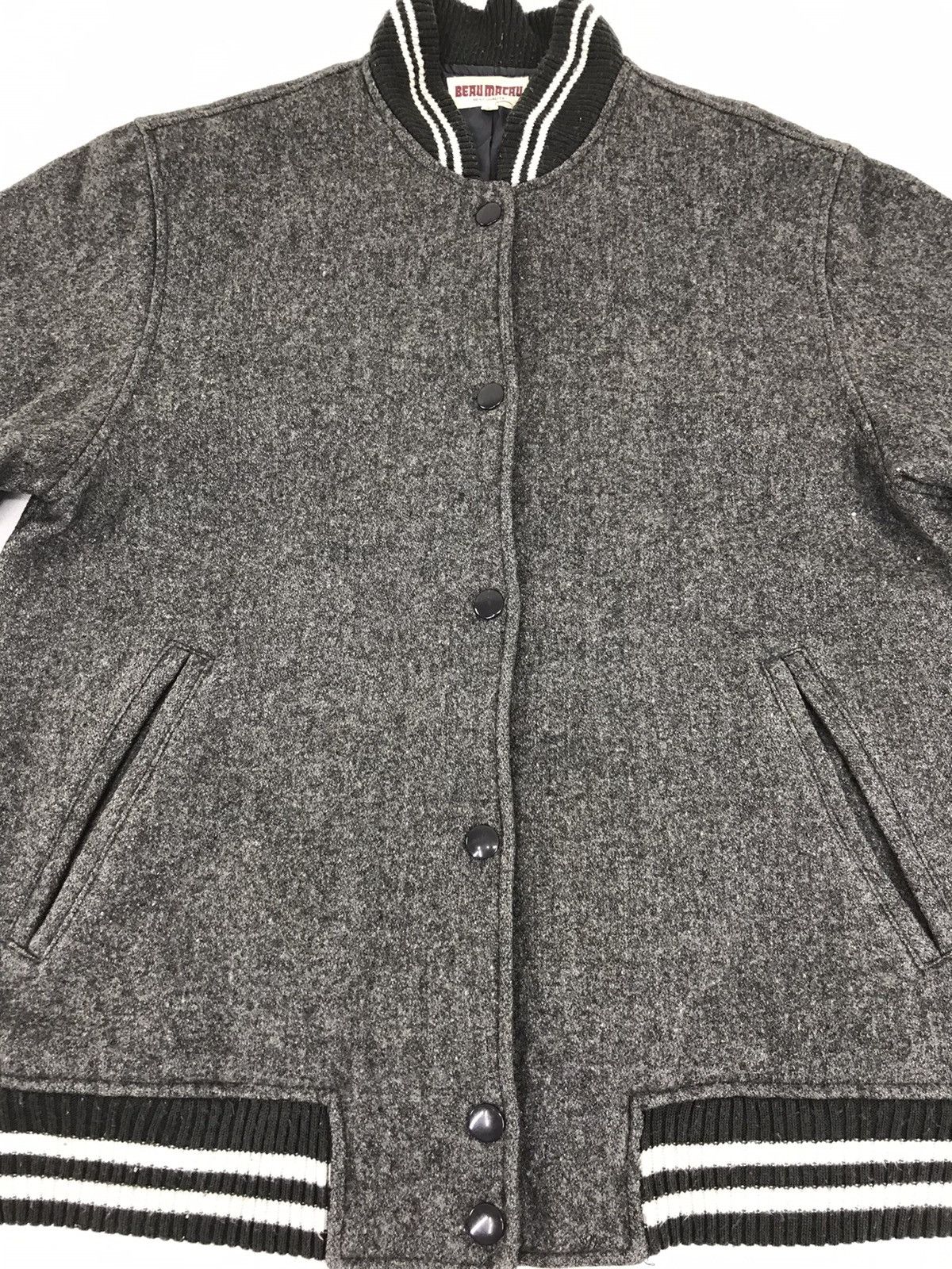Japanese Brand Vintage Beau Macau Simple Varsity Jacket Wool Quilted Inner Size US S / EU 44-46 / 1 - 3 Thumbnail
