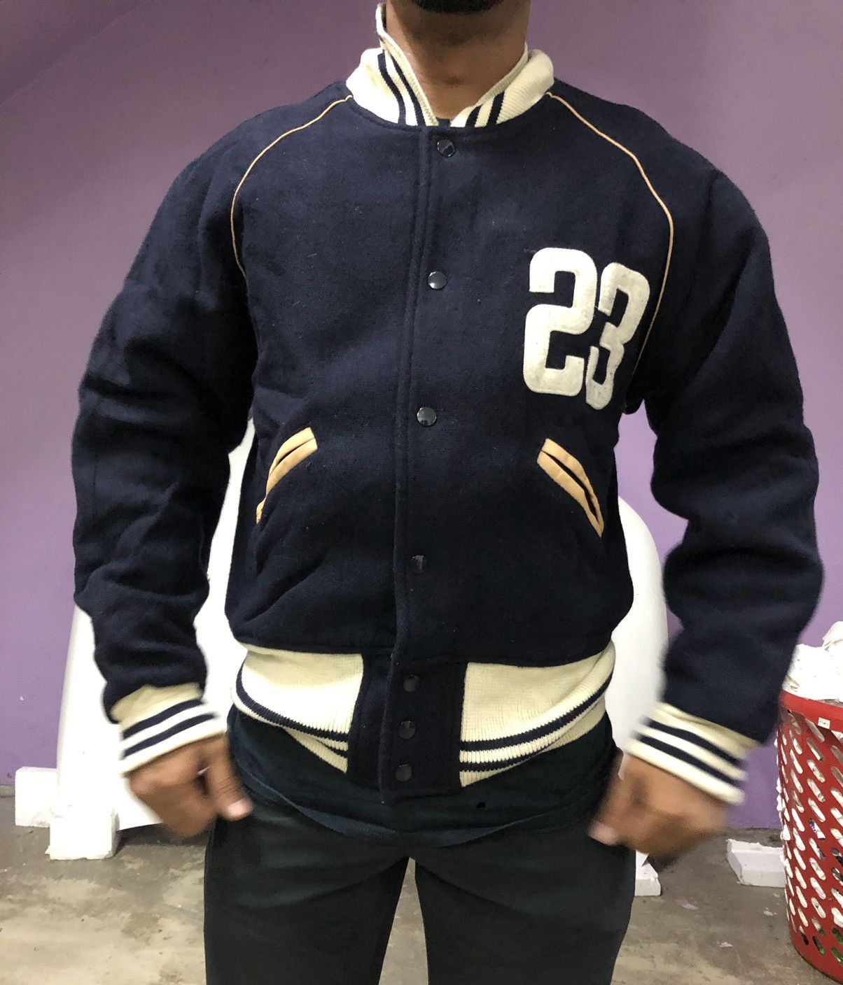 Vintage Patina 23 Varsity Bomber Jacket Wool Padded Inner Size US M / EU 48-50 / 2 - 10 Thumbnail