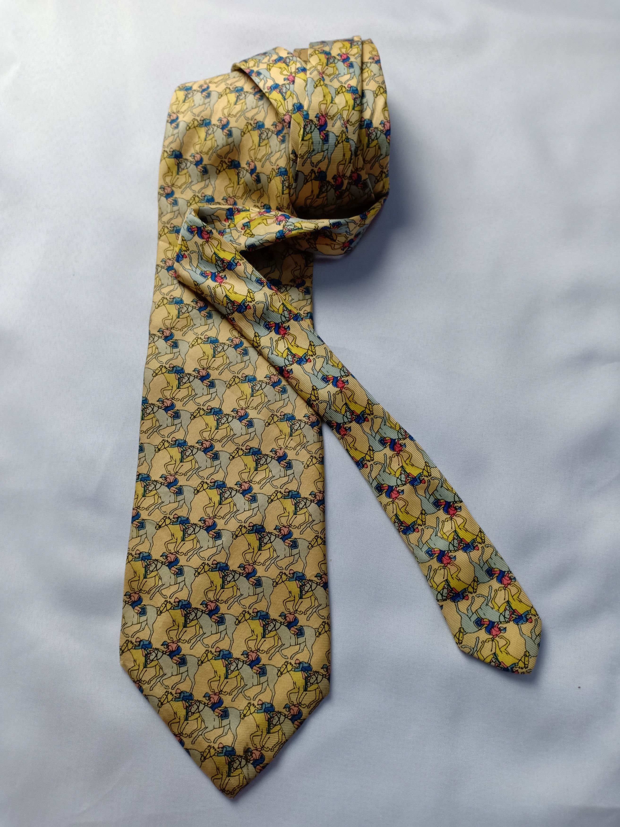 Burberry Burberry All Over Polo Art Neck Tie Pure Silk Italy Size ONE SIZE - 1 Thumbnail