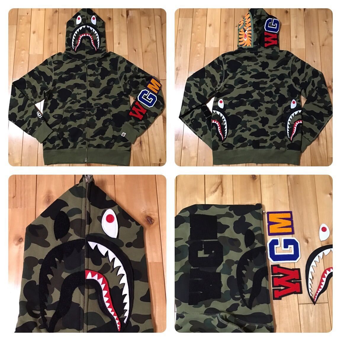 Bape BAPE DETACHABLE Shark full zip hoodie 1st camo green Size US L / EU 52-54 / 3 - 1 Thumbnail