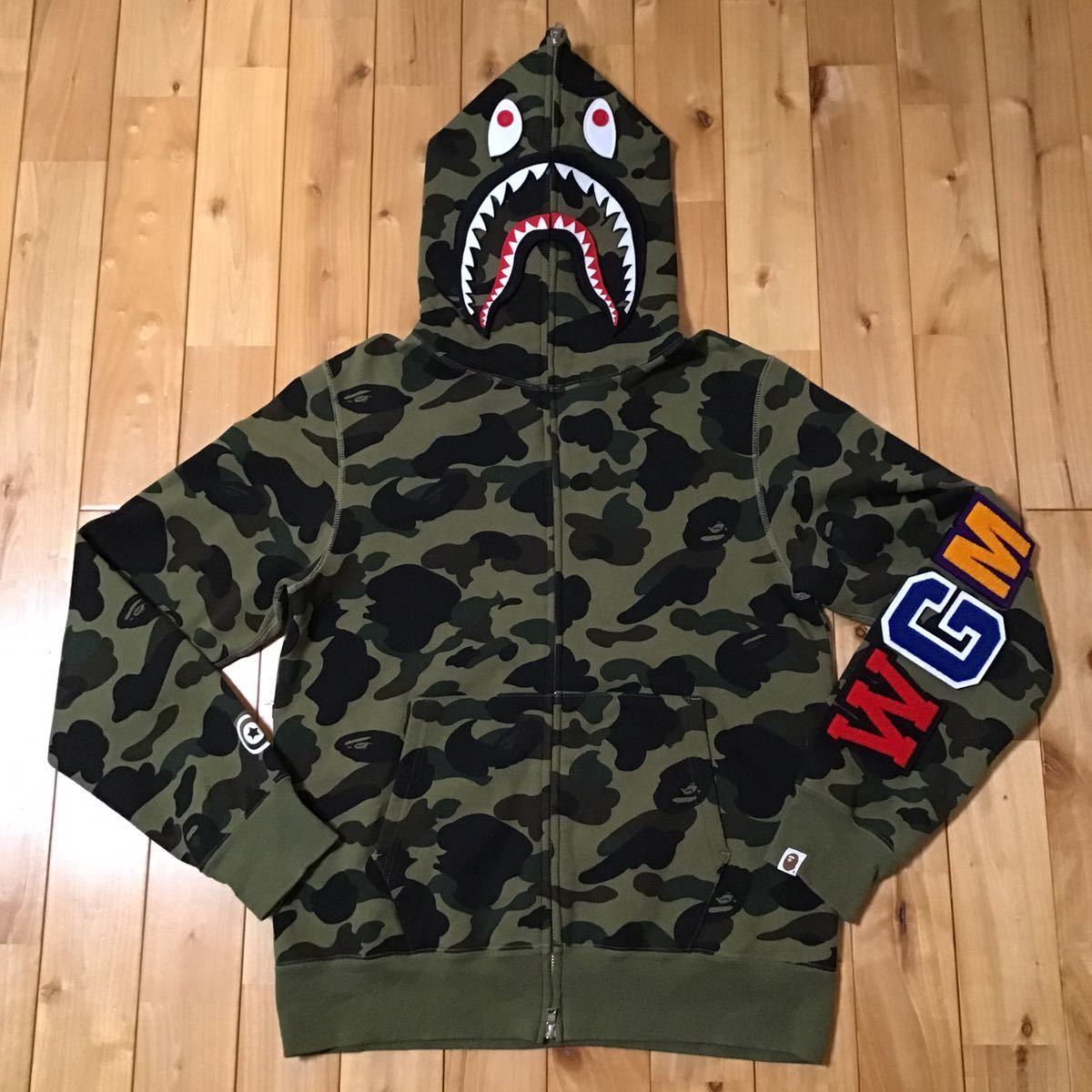 Bape BAPE DETACHABLE Shark full zip hoodie 1st camo green Size US L / EU 52-54 / 3 - 2 Thumbnail