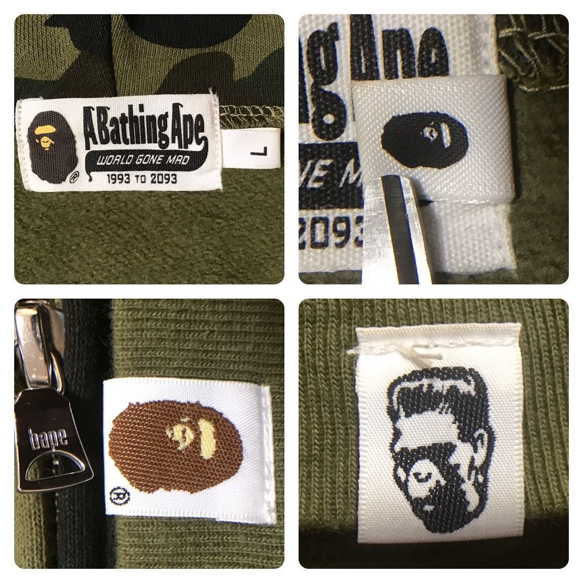 Bape BAPE DETACHABLE Shark full zip hoodie 1st camo green Size US L / EU 52-54 / 3 - 9 Thumbnail