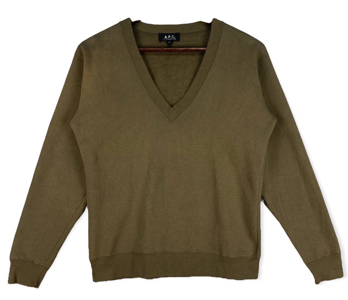A.P.C. Vintage A.P.C Vneck Sweatshirt Sunfaded Size US M / EU 48-50 / 2 - 1 Thumbnail