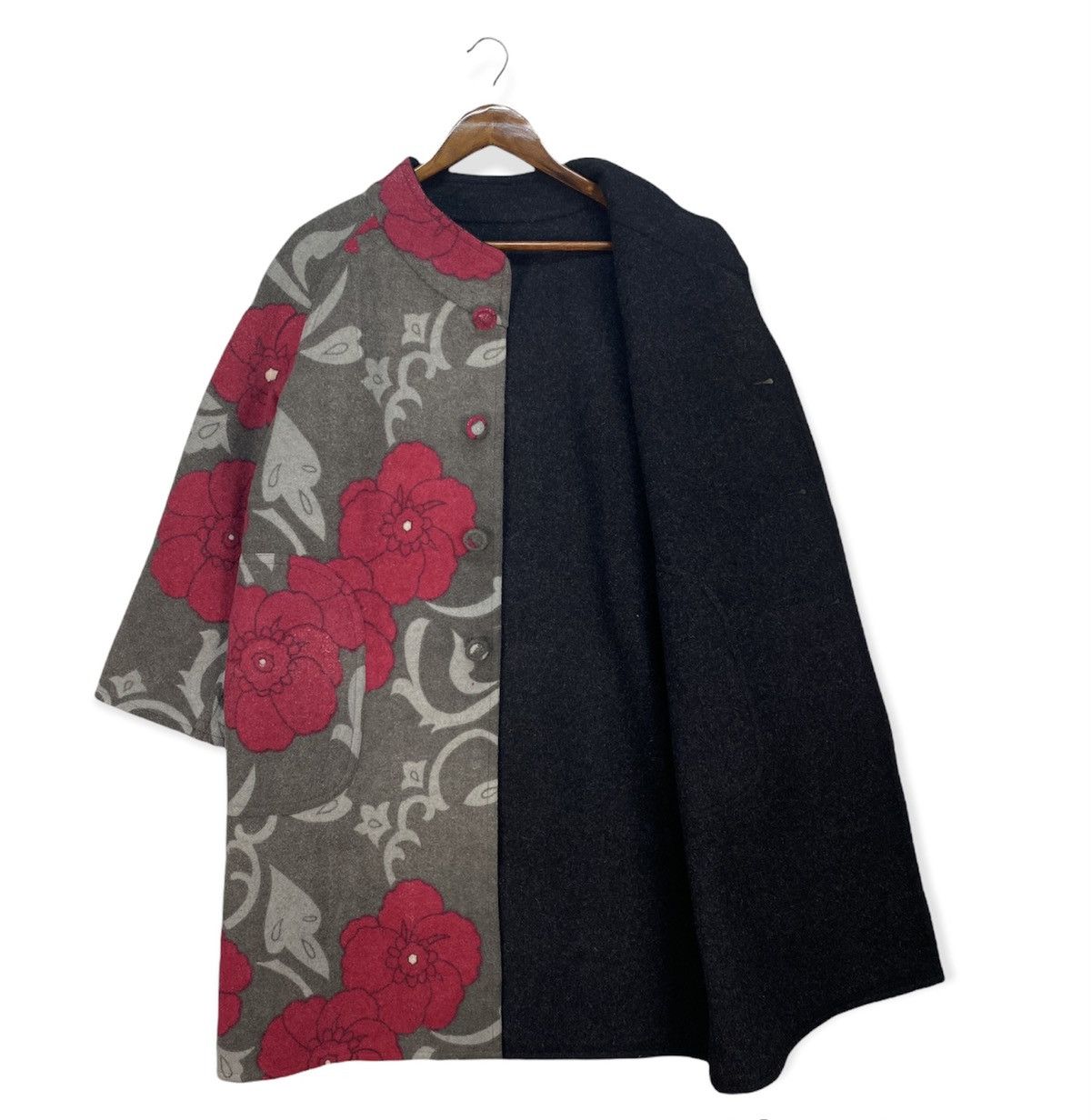 image of Art Comes First Wool Jacket Reversible Floral Motif, Men's (Size Medium)