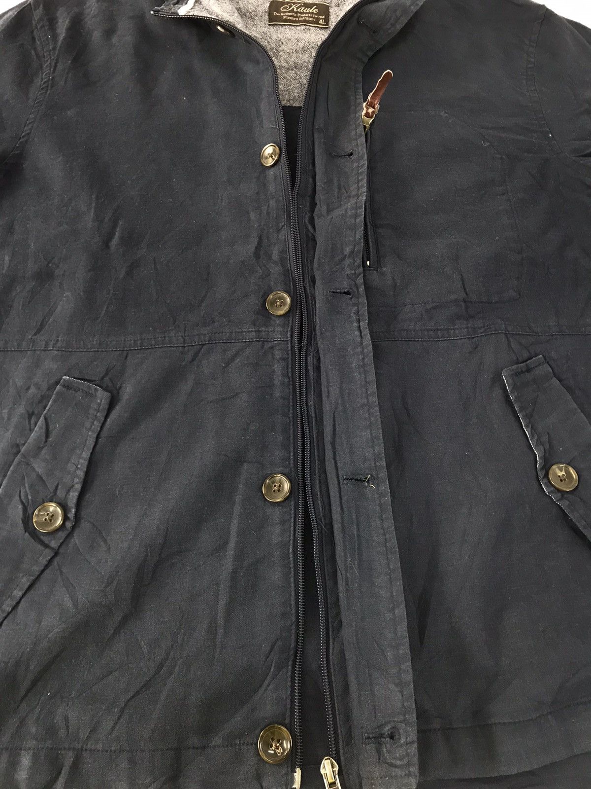Japanese Brand Kaule Khakis Hoodie Pull Over Zipper Button Style Size US XL / EU 56 / 4 - 4 Thumbnail