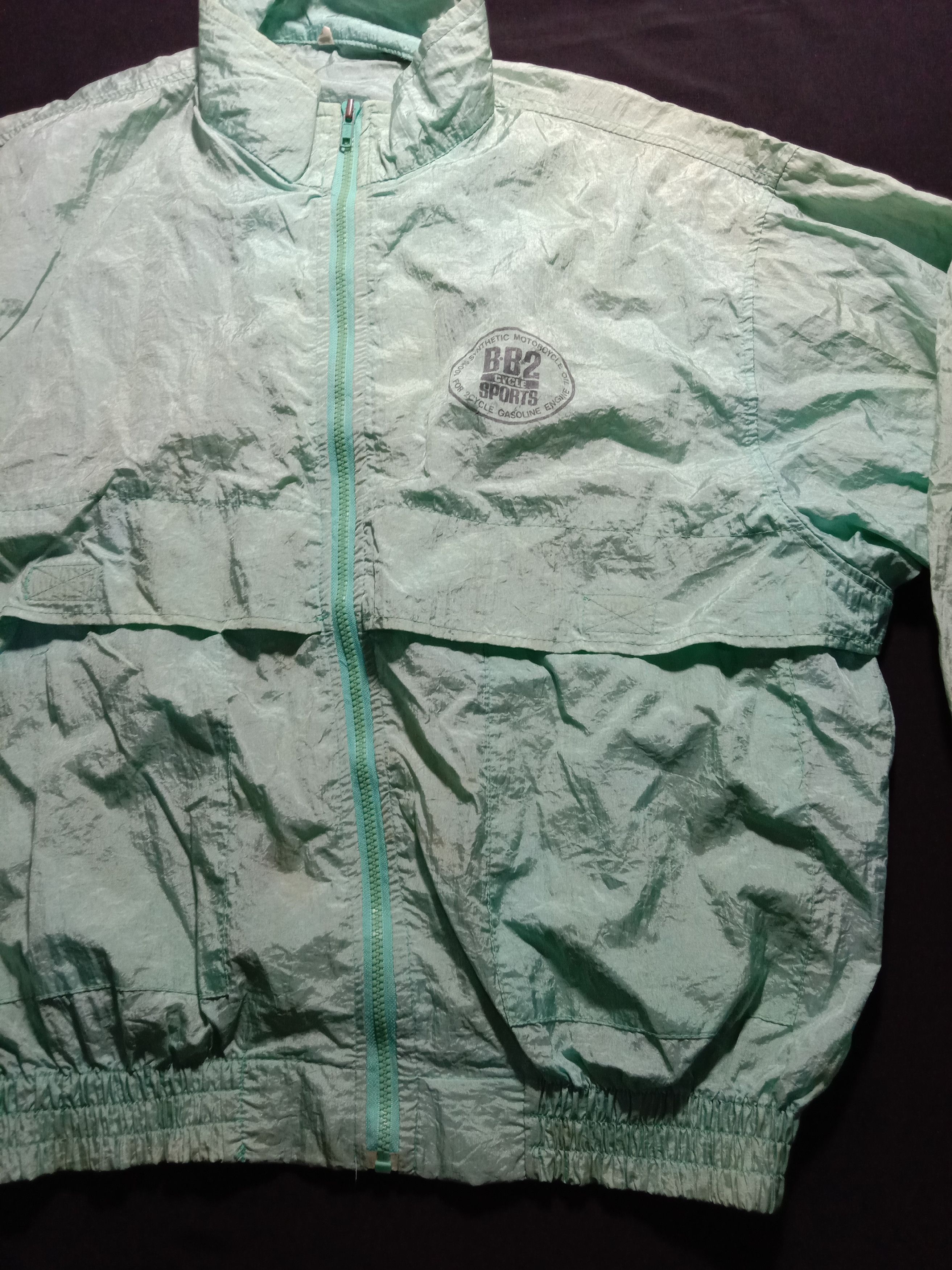 Vintage B.B2 Cycle Sports Synthetic Motorcycle Oil Windbreaker Size US L / EU 52-54 / 3 - 5 Thumbnail