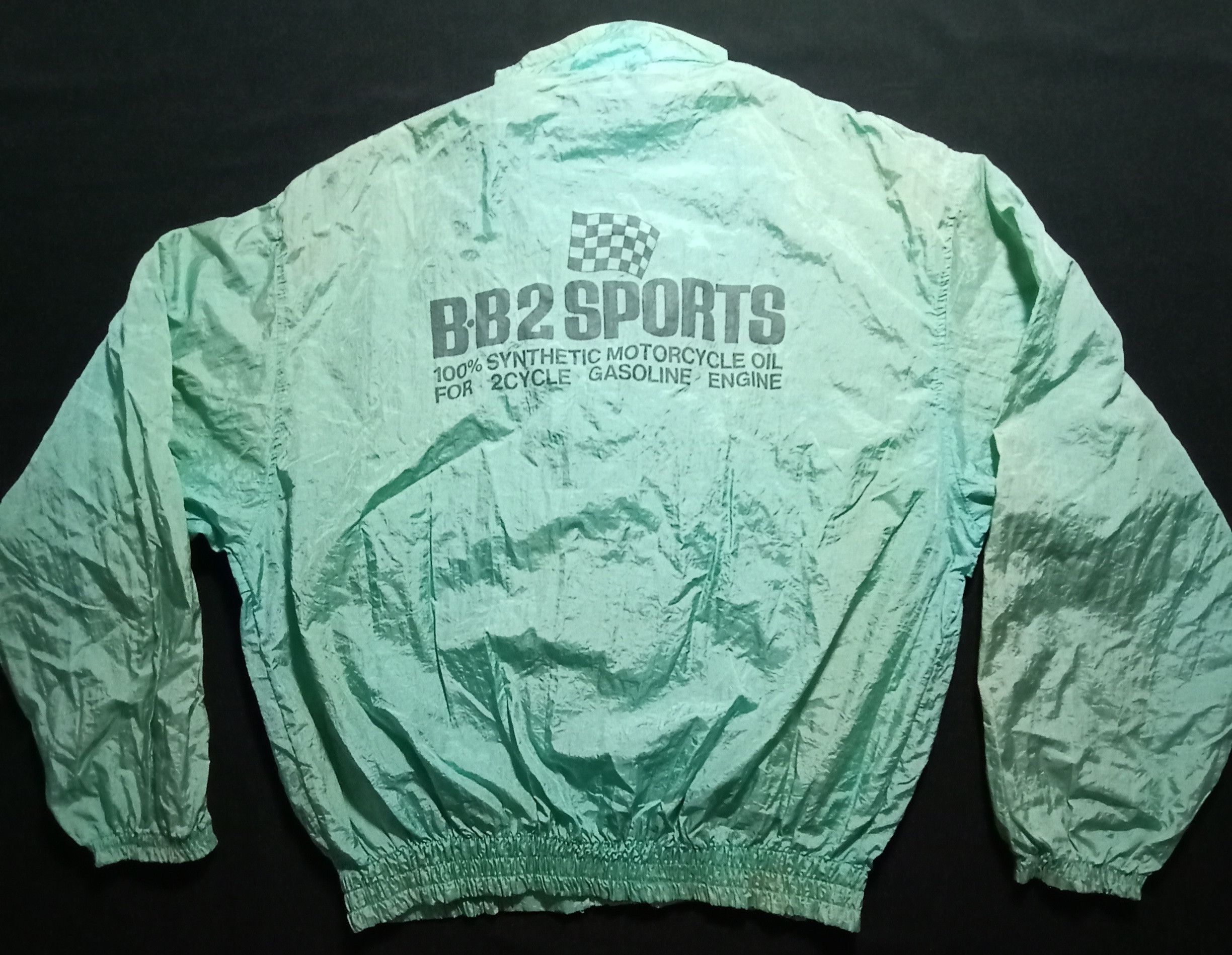 Vintage B.B2 Cycle Sports Synthetic Motorcycle Oil Windbreaker Size US L / EU 52-54 / 3 - 10 Thumbnail