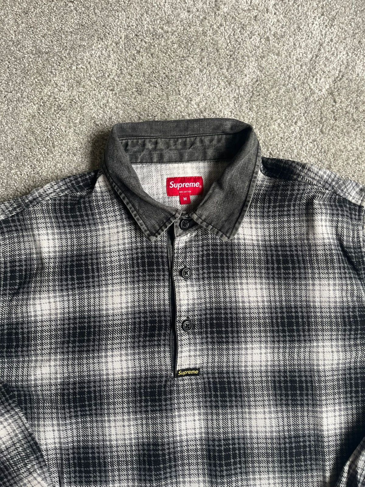 Supreme F/W 14 Supreme Shadow Plaid Rugby Flannel Shirt/Polo Shirt Size US M / EU 48-50 / 2 - 2 Thumbnail