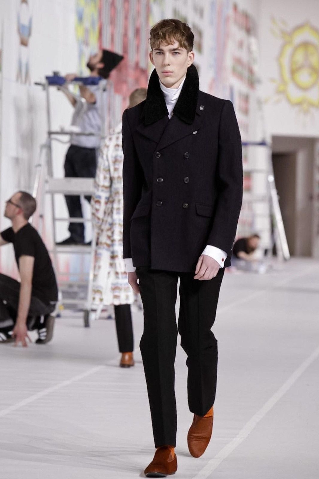 Dries Van Noten DRIES VAN NOTEN FW12 SHEARLING COLLAR PEACOAT 44 Size US S / EU 44-46 / 1 - 2 Thumbnail