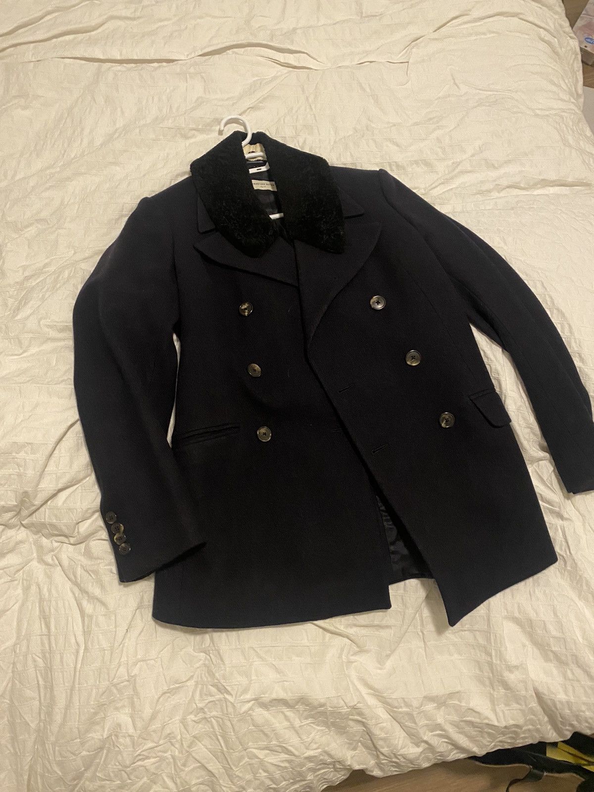 Dries Van Noten DRIES VAN NOTEN FW12 SHEARLING COLLAR PEACOAT 44 Size US S / EU 44-46 / 1 - 6 Thumbnail