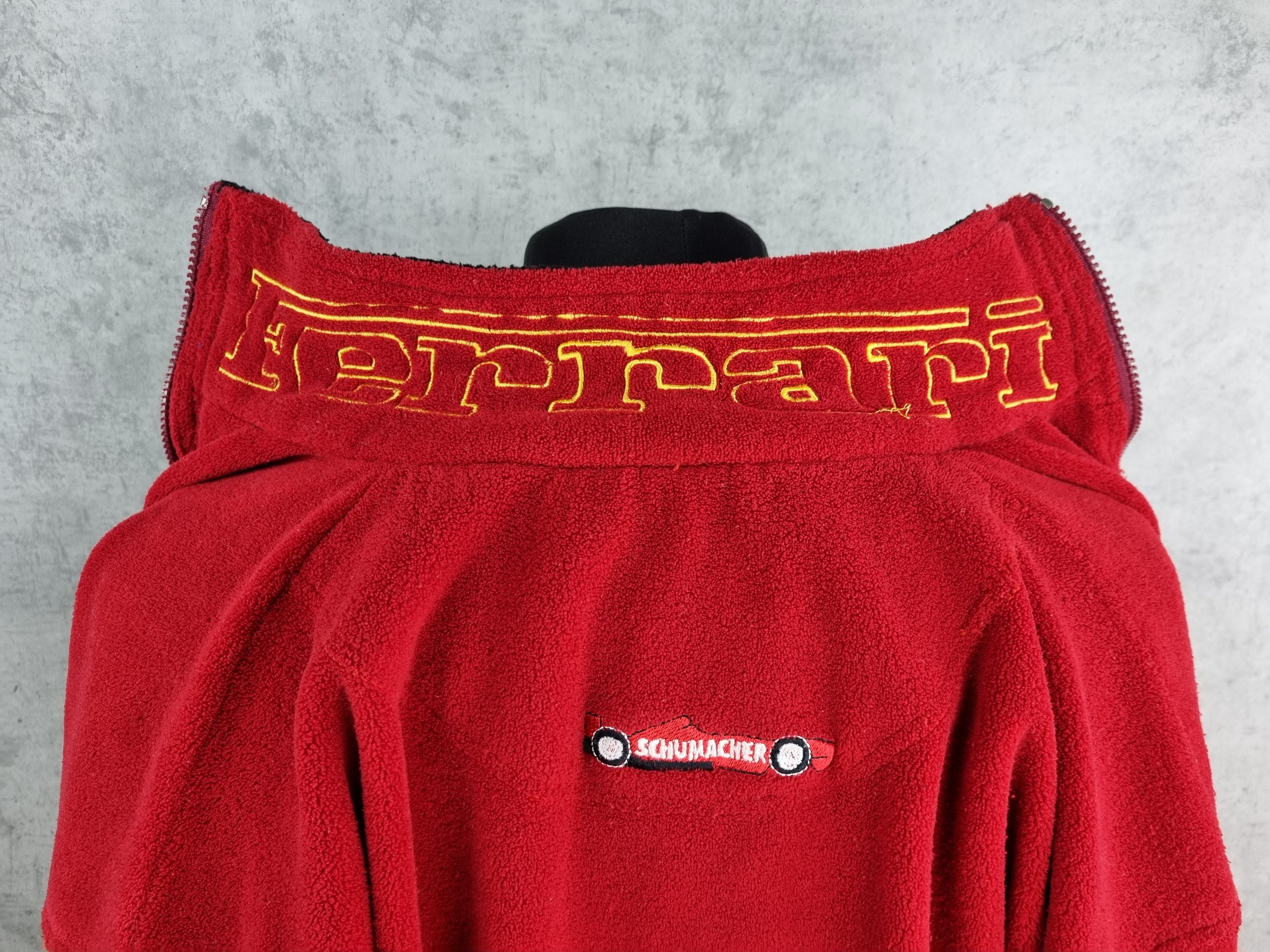 image of 90's Ferrari Michael Schumacher Embroidered Zipped Fleece, Men's (Size Medium)