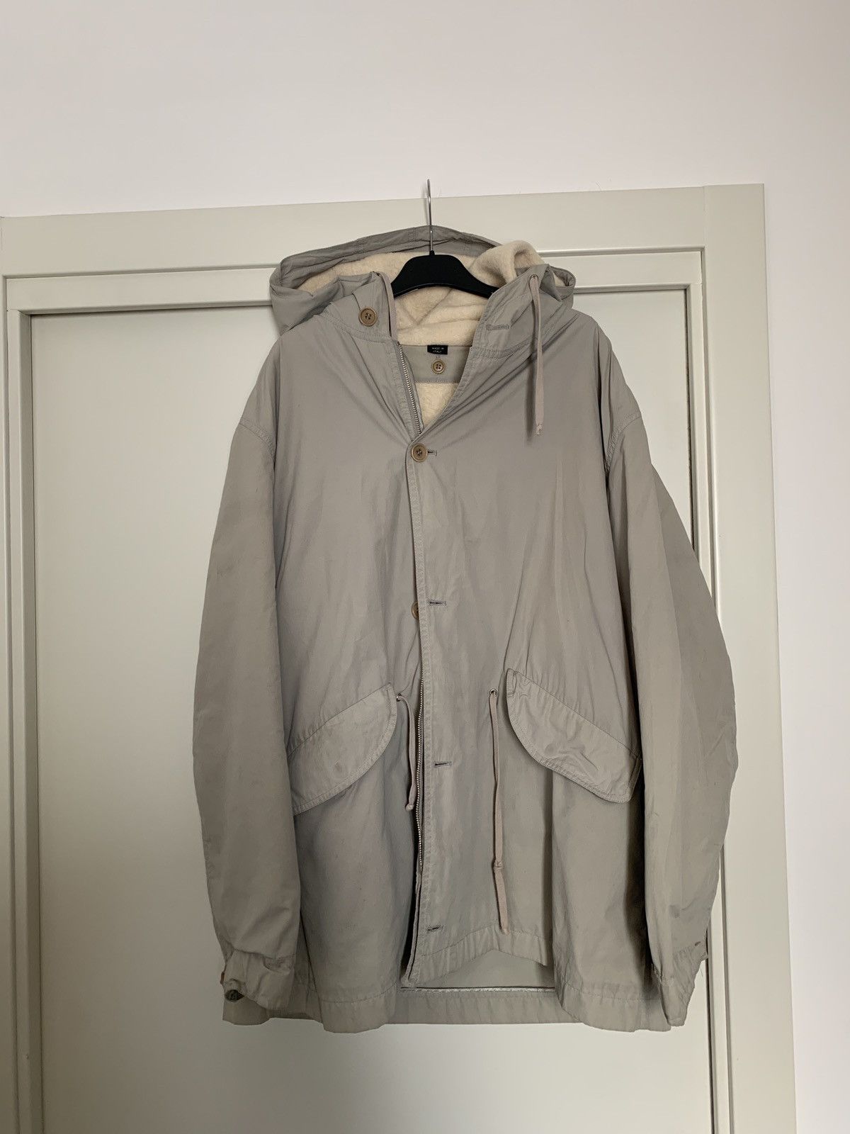 image of Helmut Lang Alpaca Lined Late 90’S Parka in Green, Men's (Size Medium)