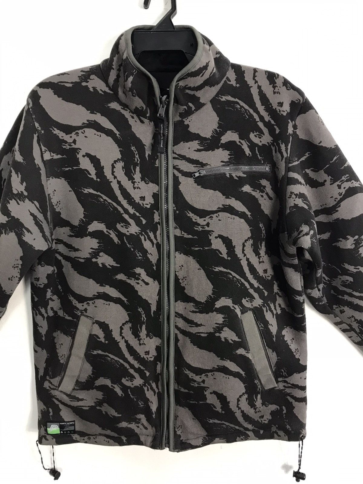 Japanese Brand Vintage Power to the people Camouflage Zipper Jacket Size US L / EU 52-54 / 3 - 3 Thumbnail