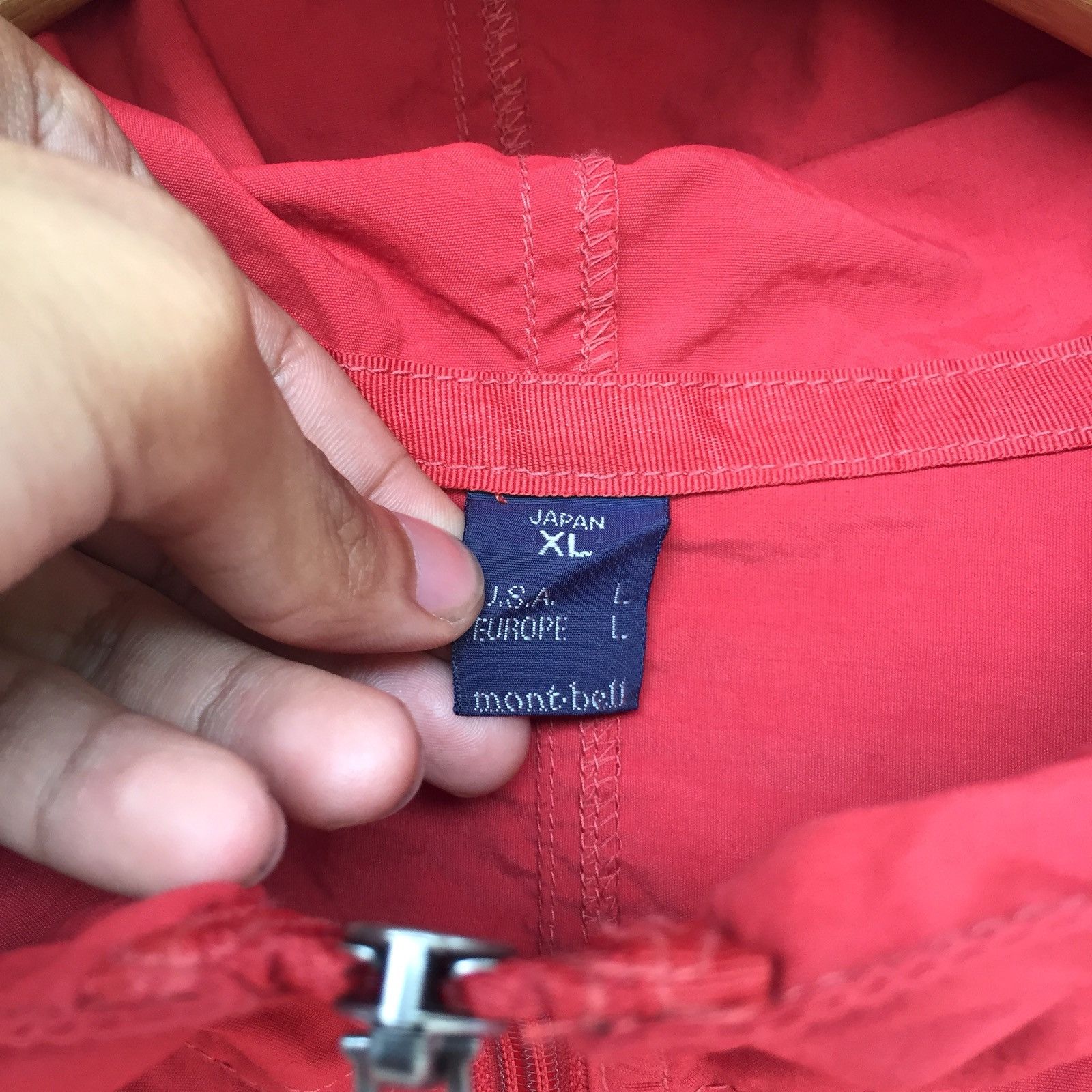 Montbell Montbell Red Hoodie Oversized Zipper Jacket Size US L / EU 52-54 / 3 - 8 Thumbnail