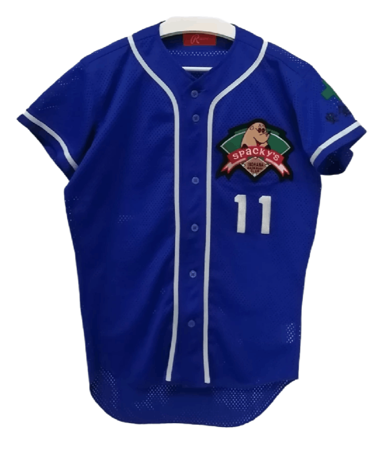 image of Rawlings By Asics 11 Spacky's Baseball Jersey in Blue, Men's (Size Large)