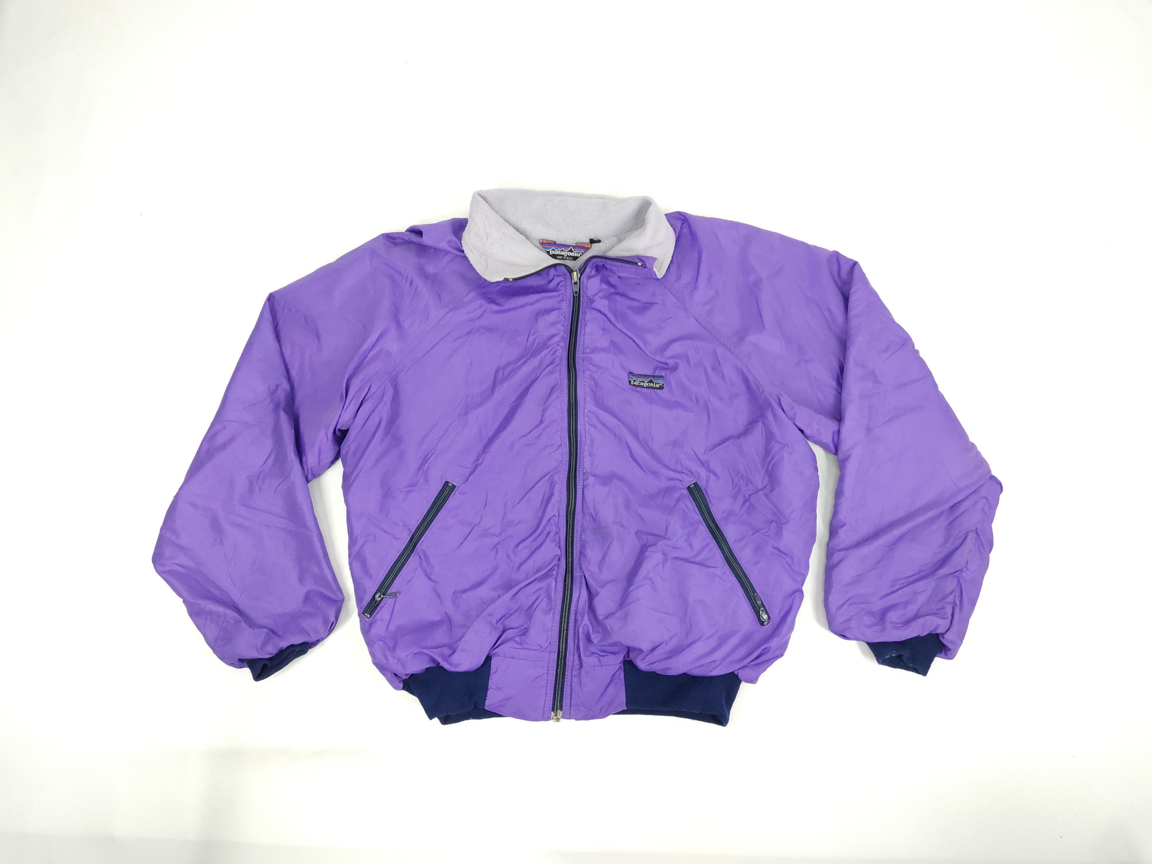 image of Athletic x Made In USA Patagonia Usa Bomber Windbreaker Jacket Hiking Fleece Inner (Size Medium)