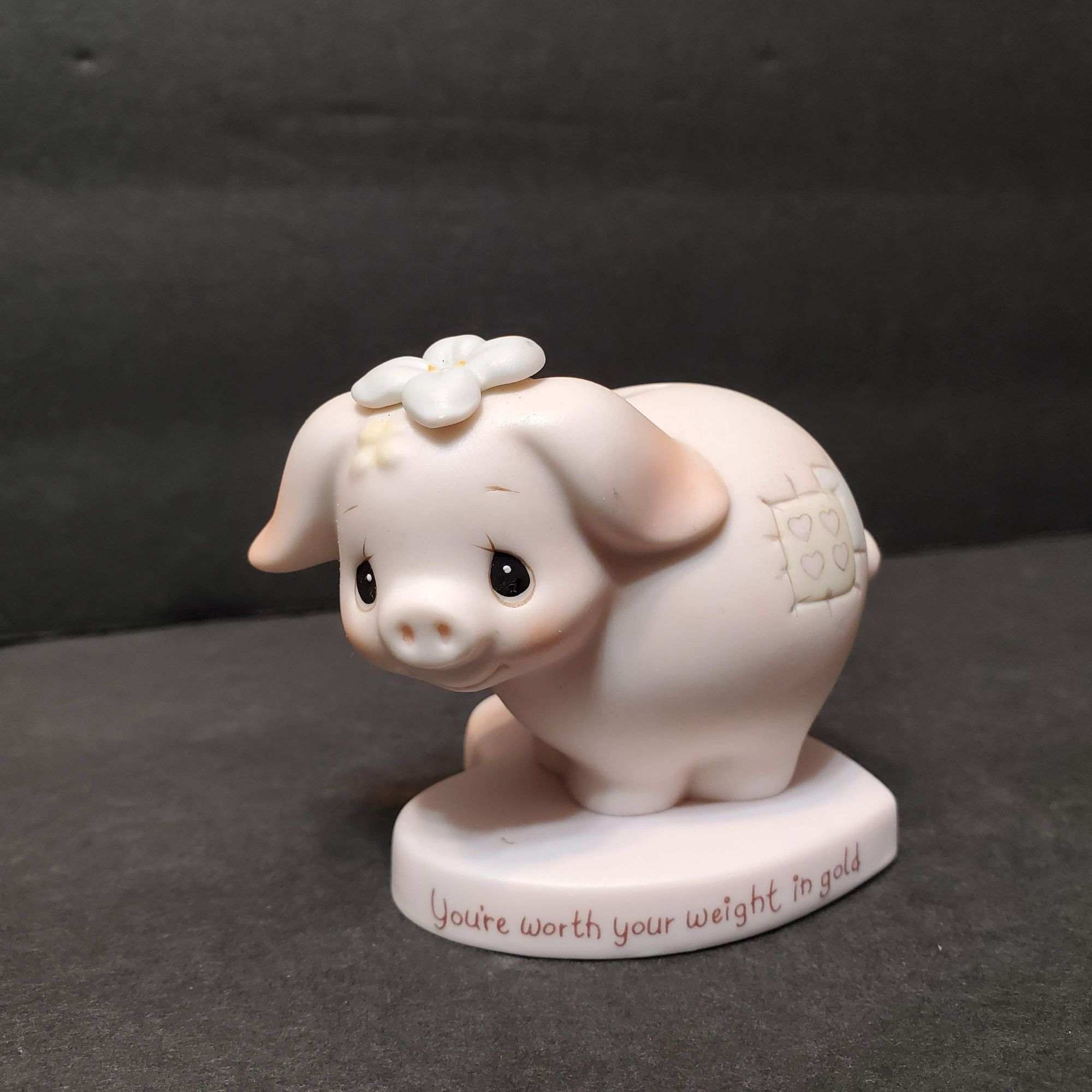 Vintage Precious Moments Pig Figurine, You're Worth Your Weight in G ...
