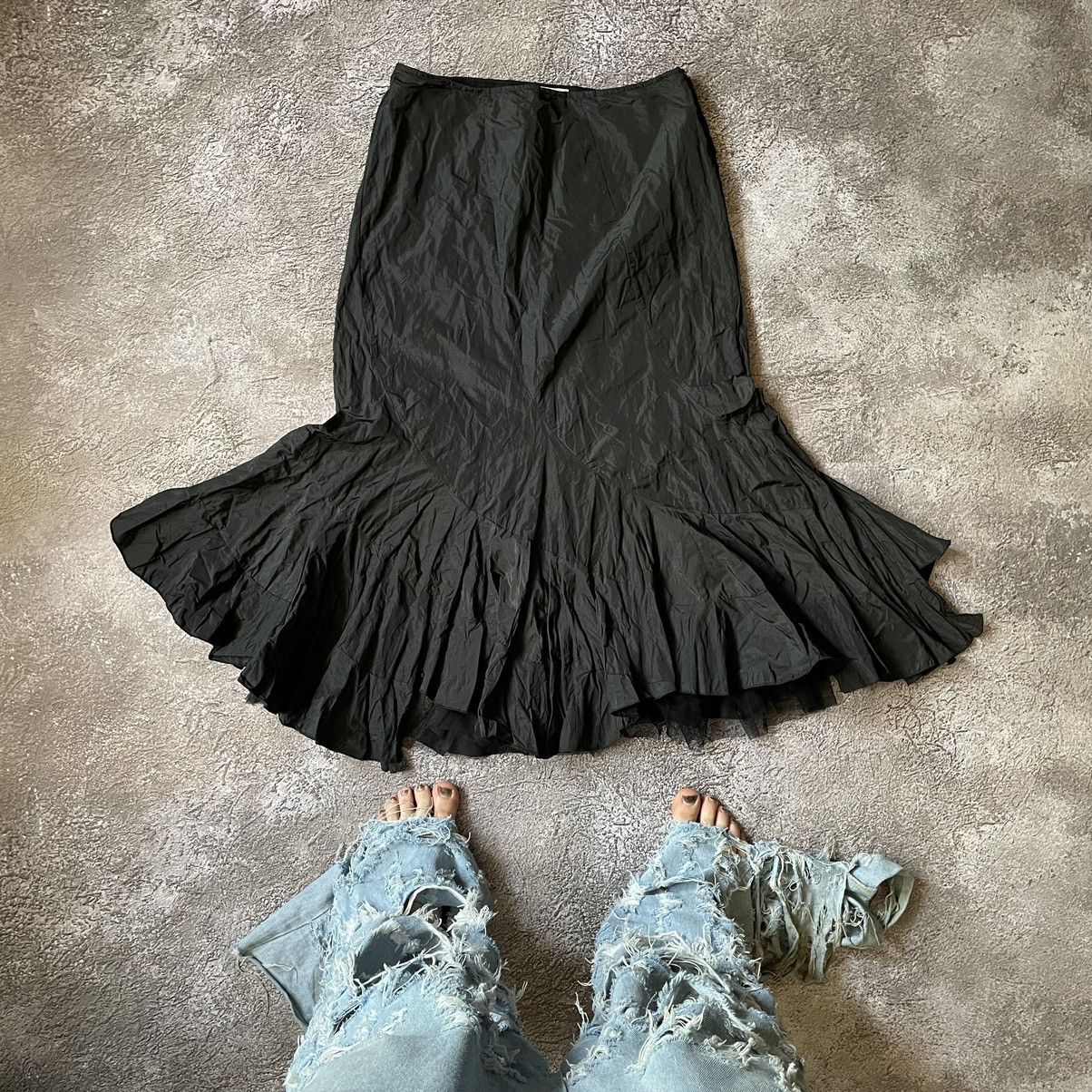 Vintage Vintage 90s Black Maxi Skirt Pleated Grunge Y2K Washed 38 Size 26" / US 2 / IT 38 - 1 Thumbnail