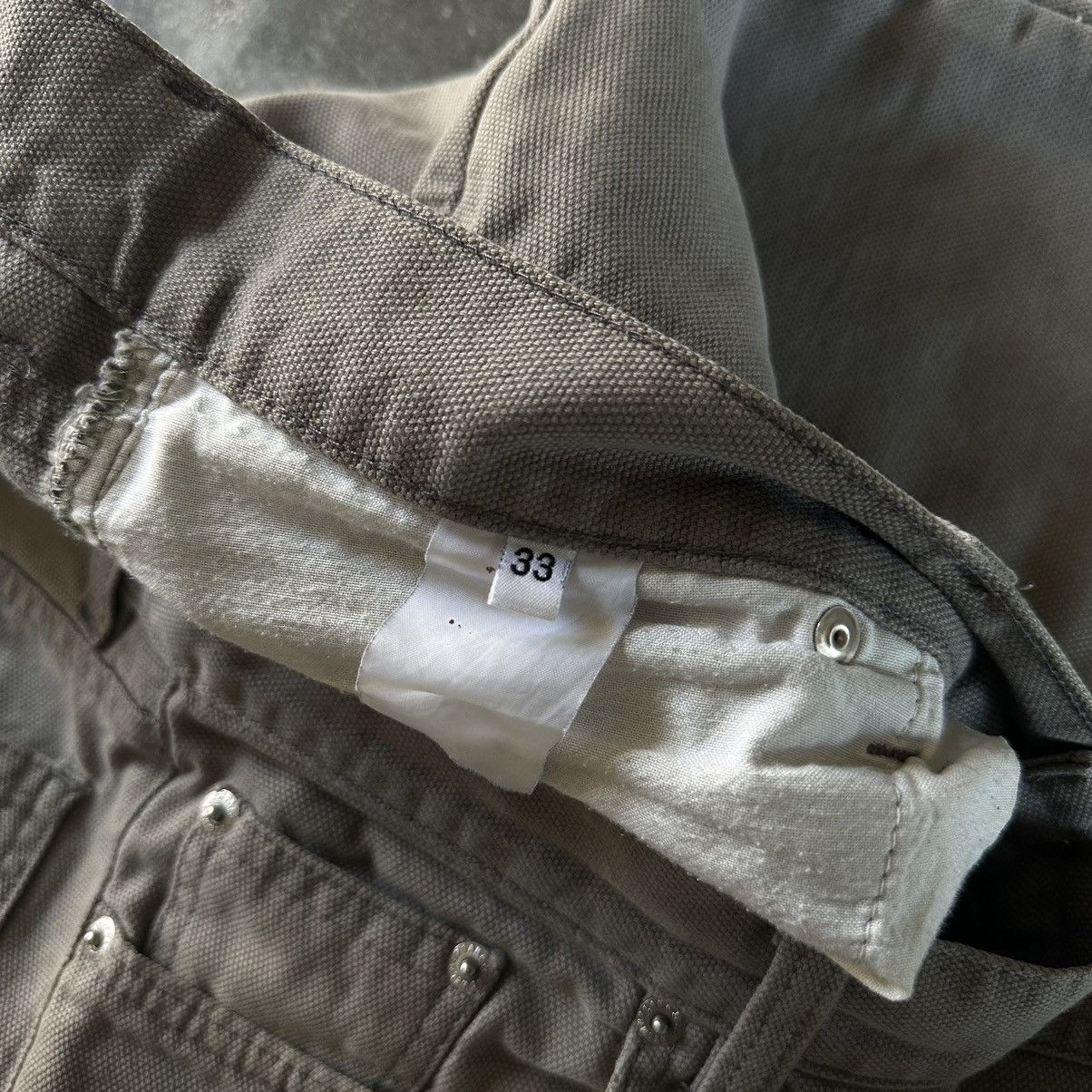 Helmut Lang SS99 Sage Grey Double Knee Work Pants Size US 33 - 8 Thumbnail