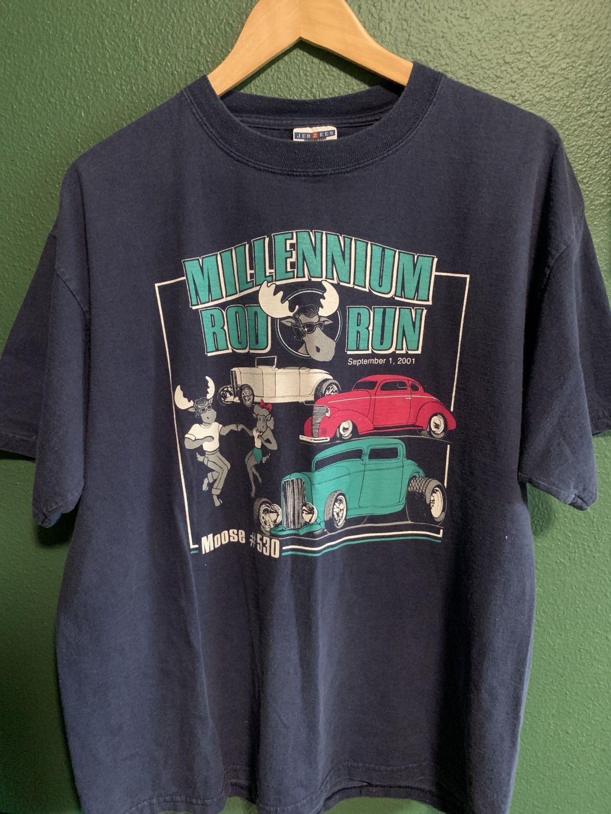 Jerzees × Vintage 2001 Hot rod moose run tee Size US L / EU 52-54 / 3 - 1 Thumbnail