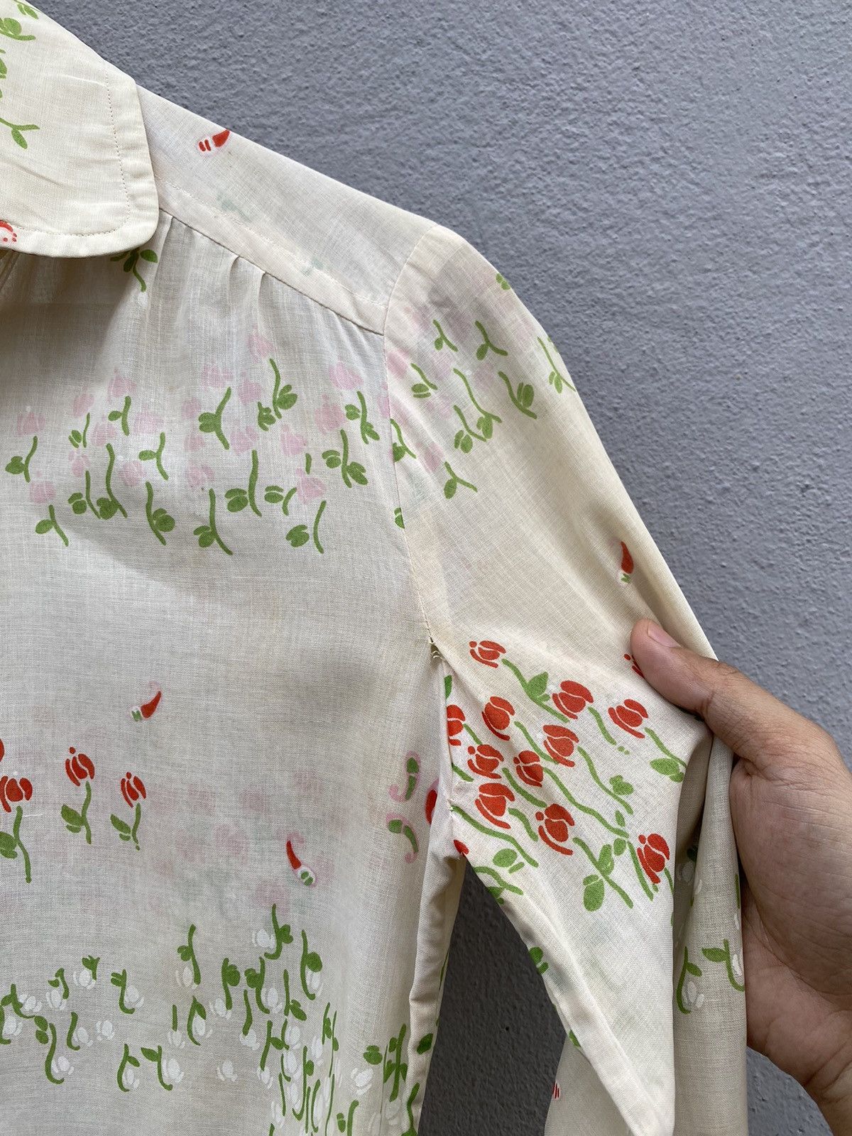 Christian Dior Monsieur 🔥MEGA RARE🔥 Vintage 80s CHRISTIAN DIOR Roses Blouse Size M / US 6-8 / IT 42-44 - 6 Thumbnail