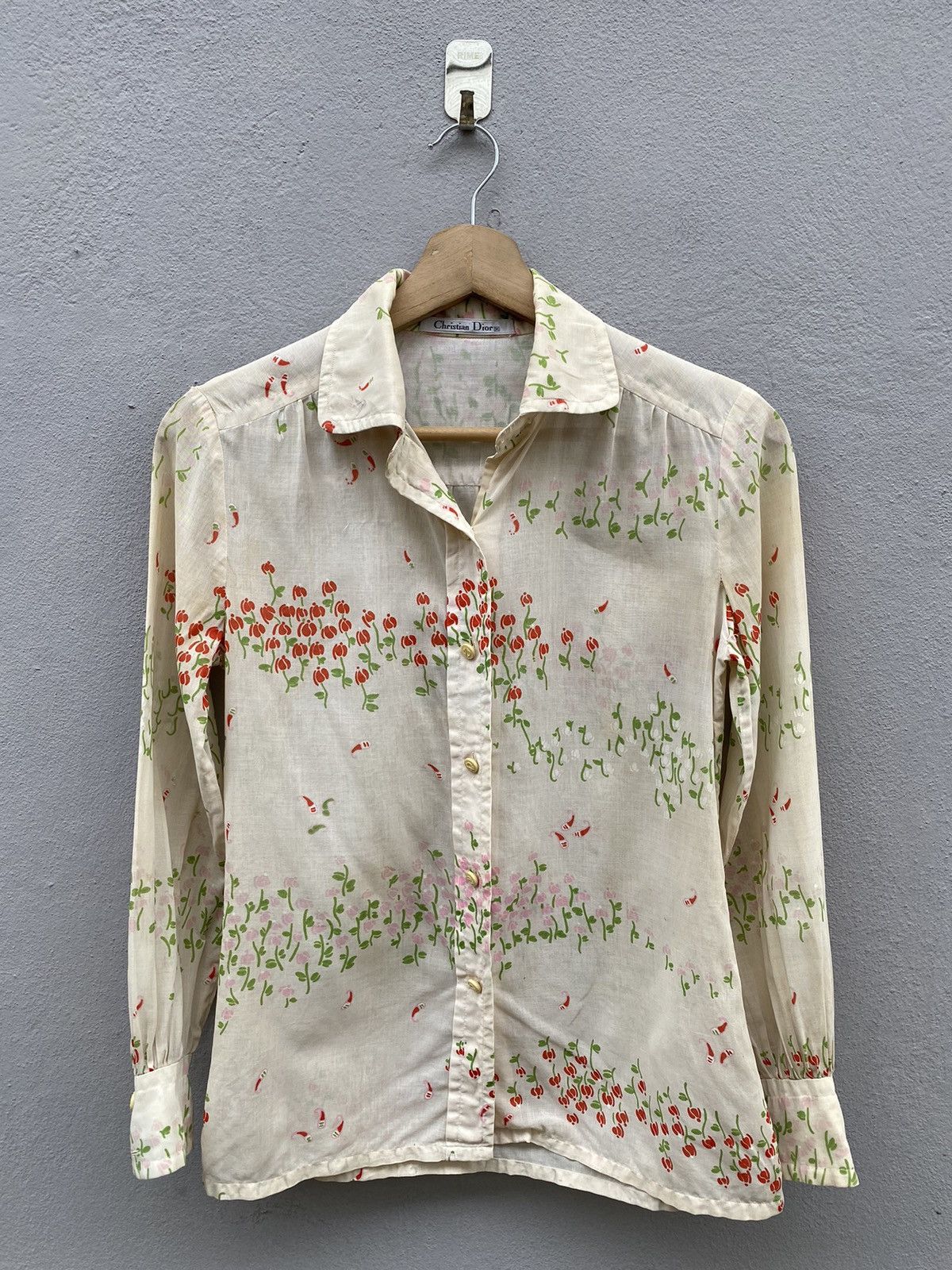 🔥MEGA RARE🔥 Vintage 80s CHRISTIAN DIOR Roses Blouse