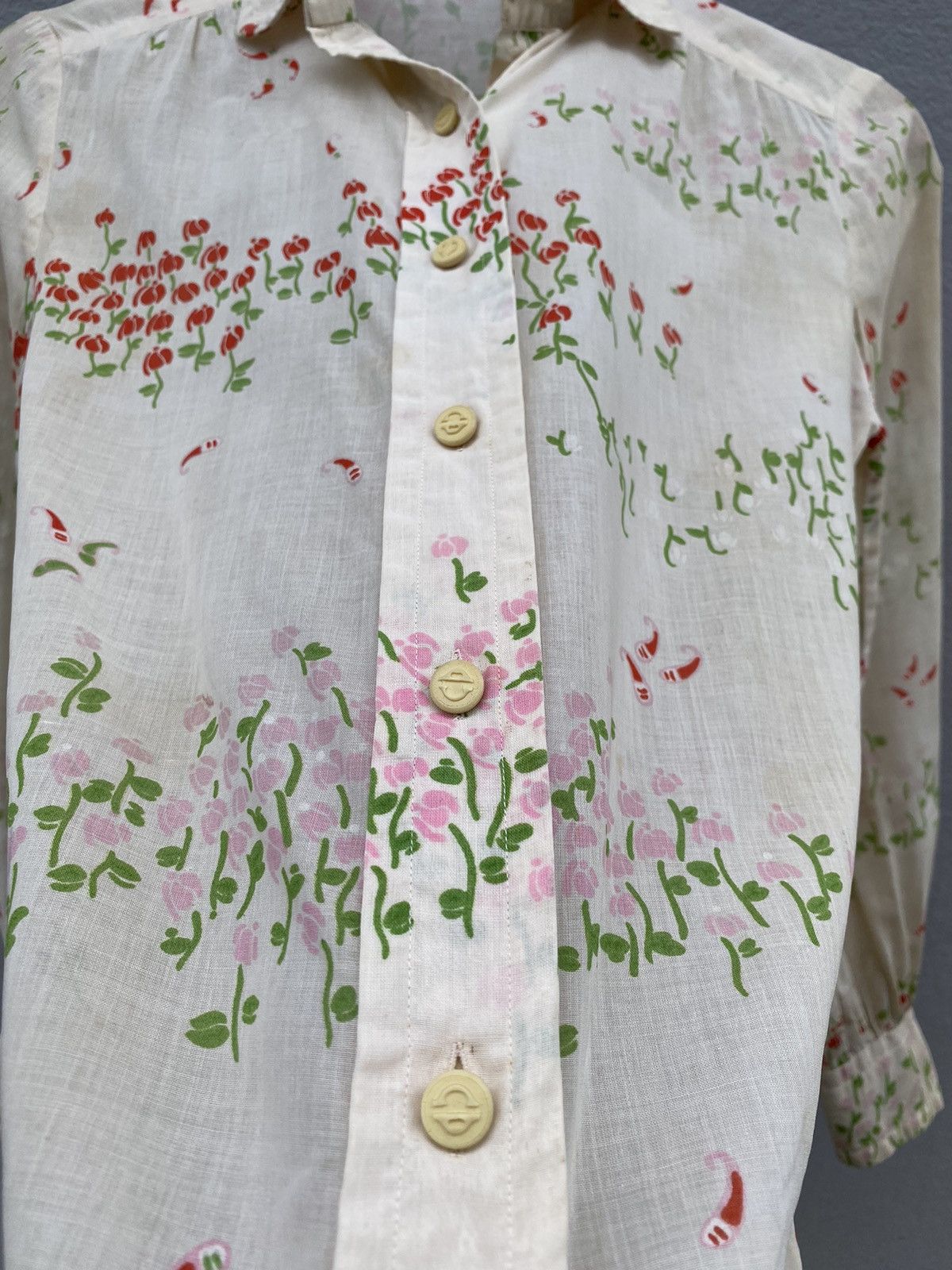 Christian Dior Monsieur 🔥MEGA RARE🔥 Vintage 80s CHRISTIAN DIOR Roses Blouse Size M / US 6-8 / IT 42-44 - 9 Thumbnail