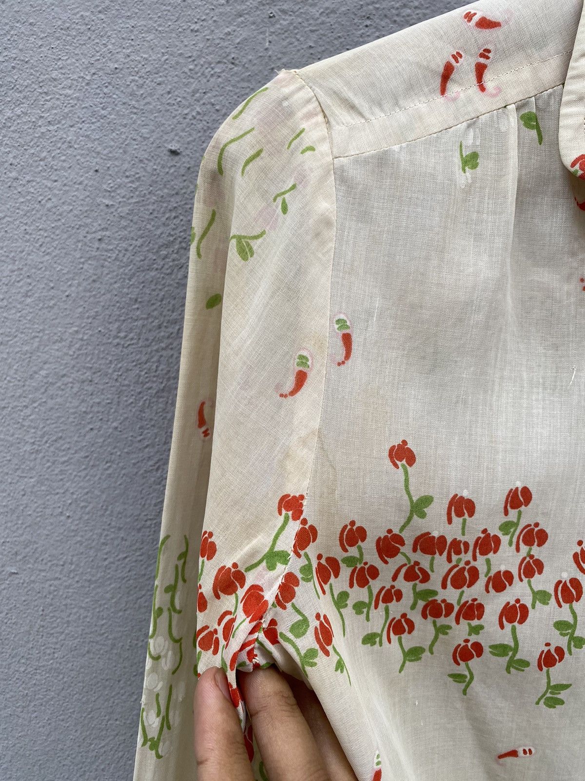 Christian Dior Monsieur 🔥MEGA RARE🔥 Vintage 80s CHRISTIAN DIOR Roses Blouse Size M / US 6-8 / IT 42-44 - 5 Thumbnail