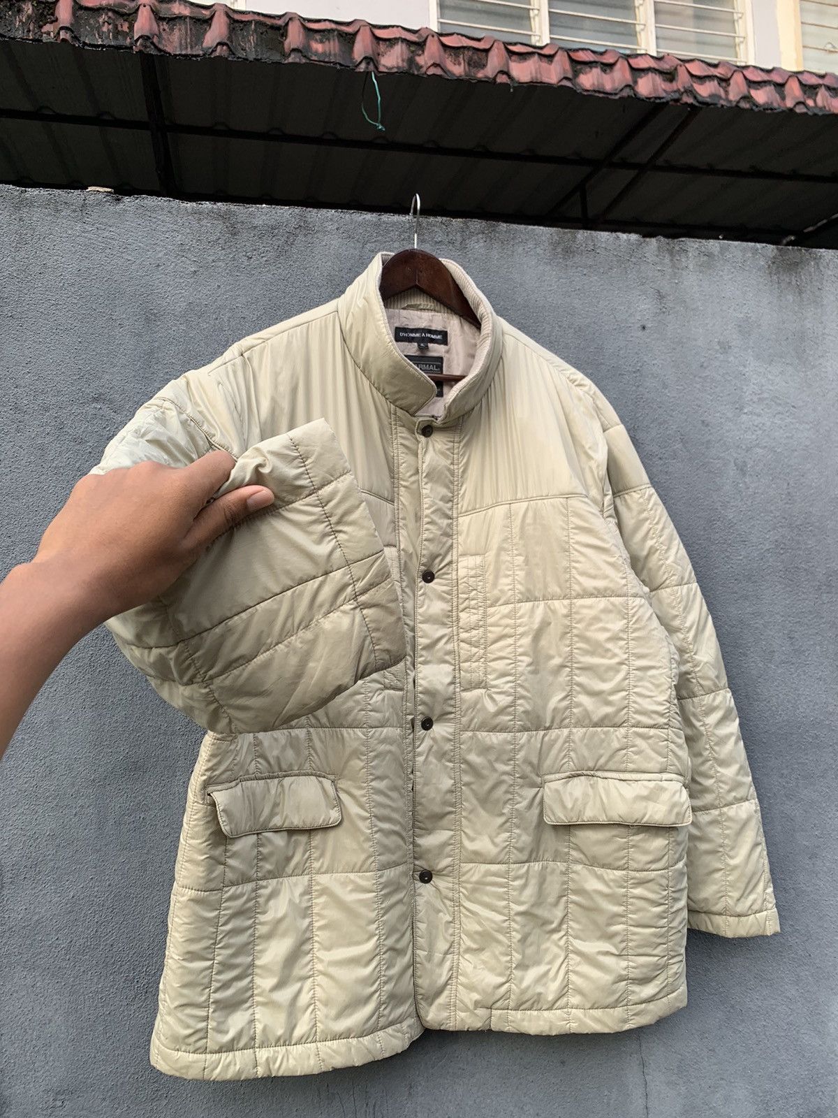 Japanese Brand 🪖versized D Homme A Homme Warmal Cream Puffer Jacket Size US XXL / EU 58 / 5 - 2 Thumbnail