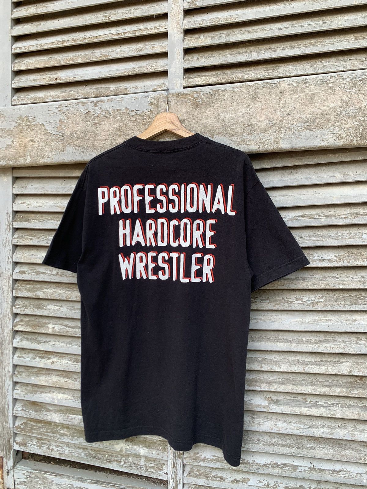Vintage 👹1999 VTG WWE THE ROCK (PROFESSIONAL HARDCORE WRESTLER) Size US L / EU 52-54 / 3 - 9 Thumbnail