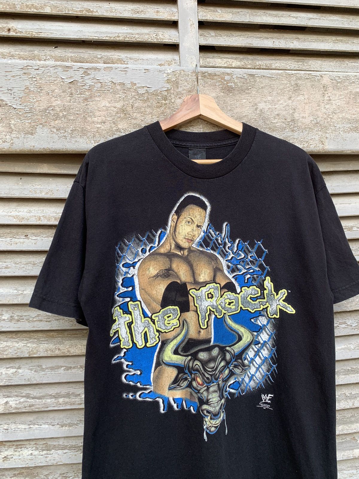 Vintage 👹1999 VTG WWE THE ROCK (PROFESSIONAL HARDCORE WRESTLER) Size US L / EU 52-54 / 3 - 4 Thumbnail