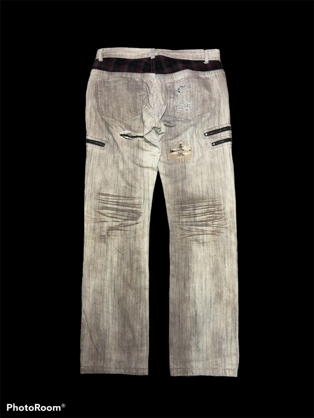 In The Attic ZIPPER DISTRESSED WASHED DENIM BY IN THE ATTIC Size US 32 / EU 48 - 2 Thumbnail