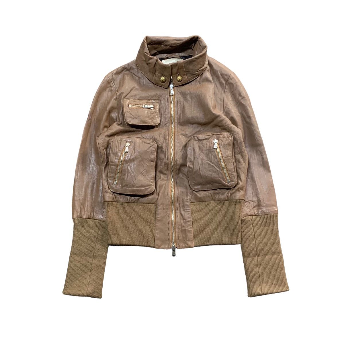 ✨Vintage Japanese Brand Cargo 3D Pocket Leather Jacket