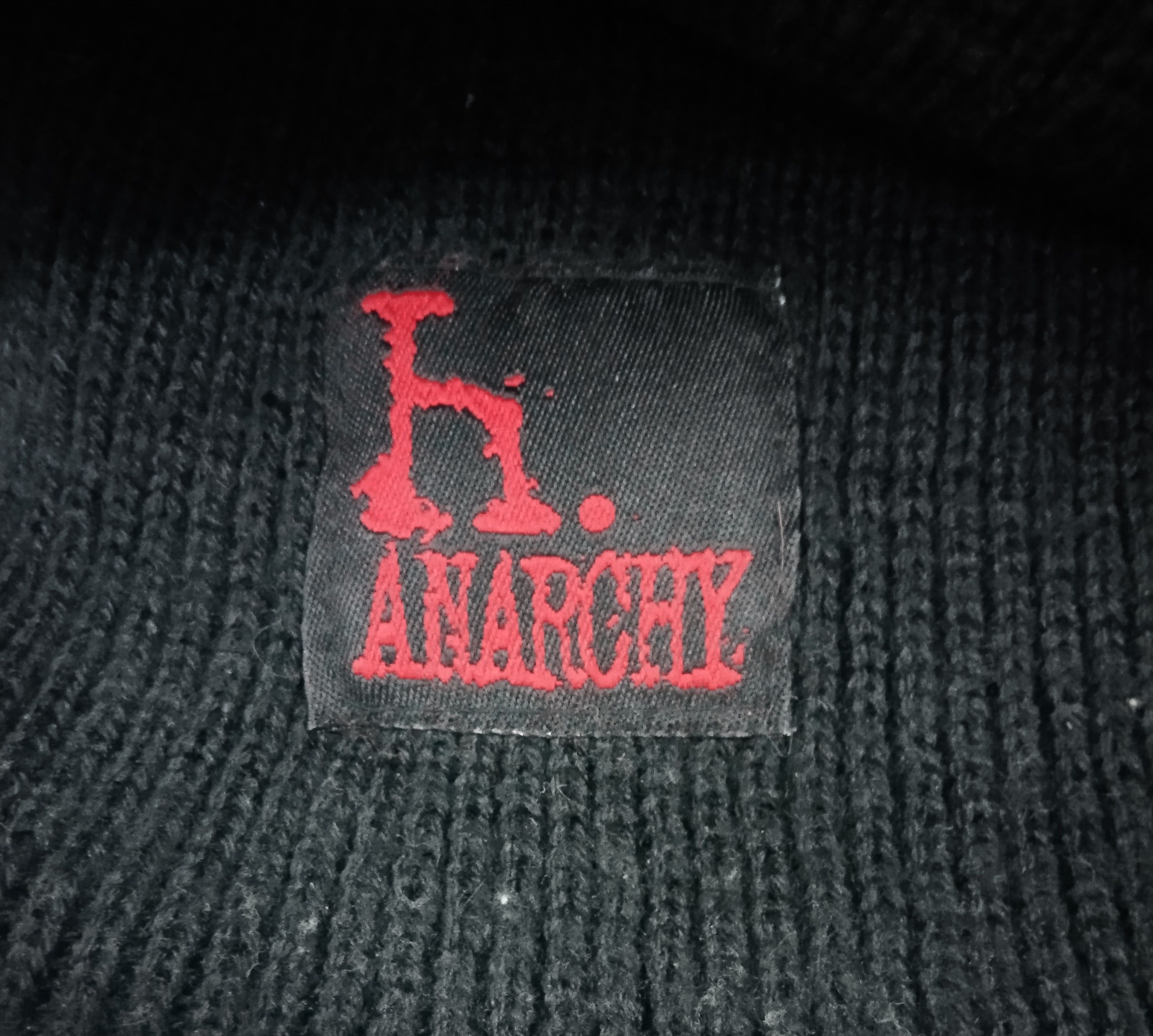 Japanese Brand THRASH ANARCHY BLACK BEANIE HAT Size ONE SIZE - 4 Thumbnail