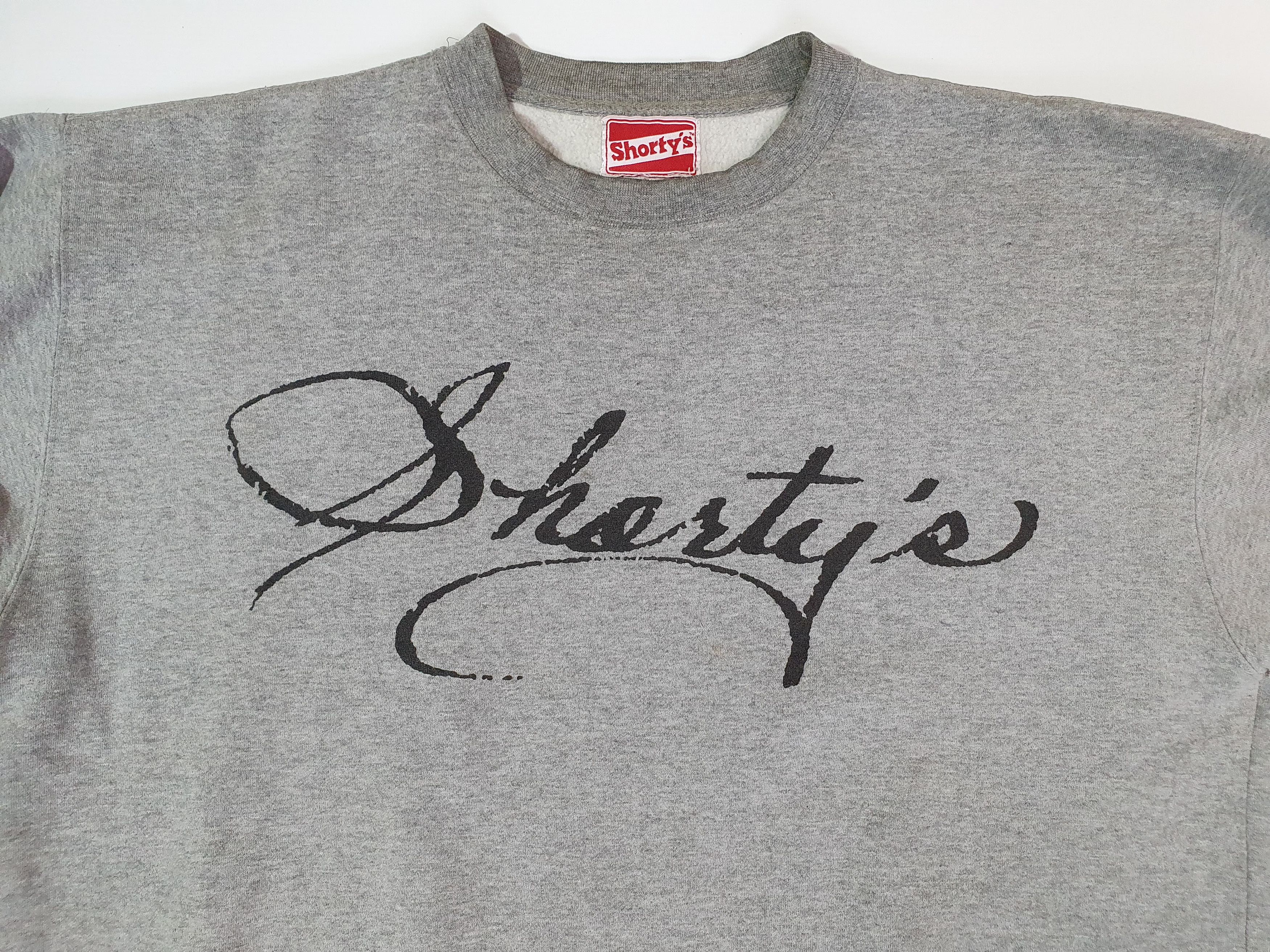 Shorty's Skateboards × Vintage Rare Shorty's Calligraphy Big Logo Rare Sweatshirt Size US L / EU 52-54 / 3 - 8 Thumbnail
