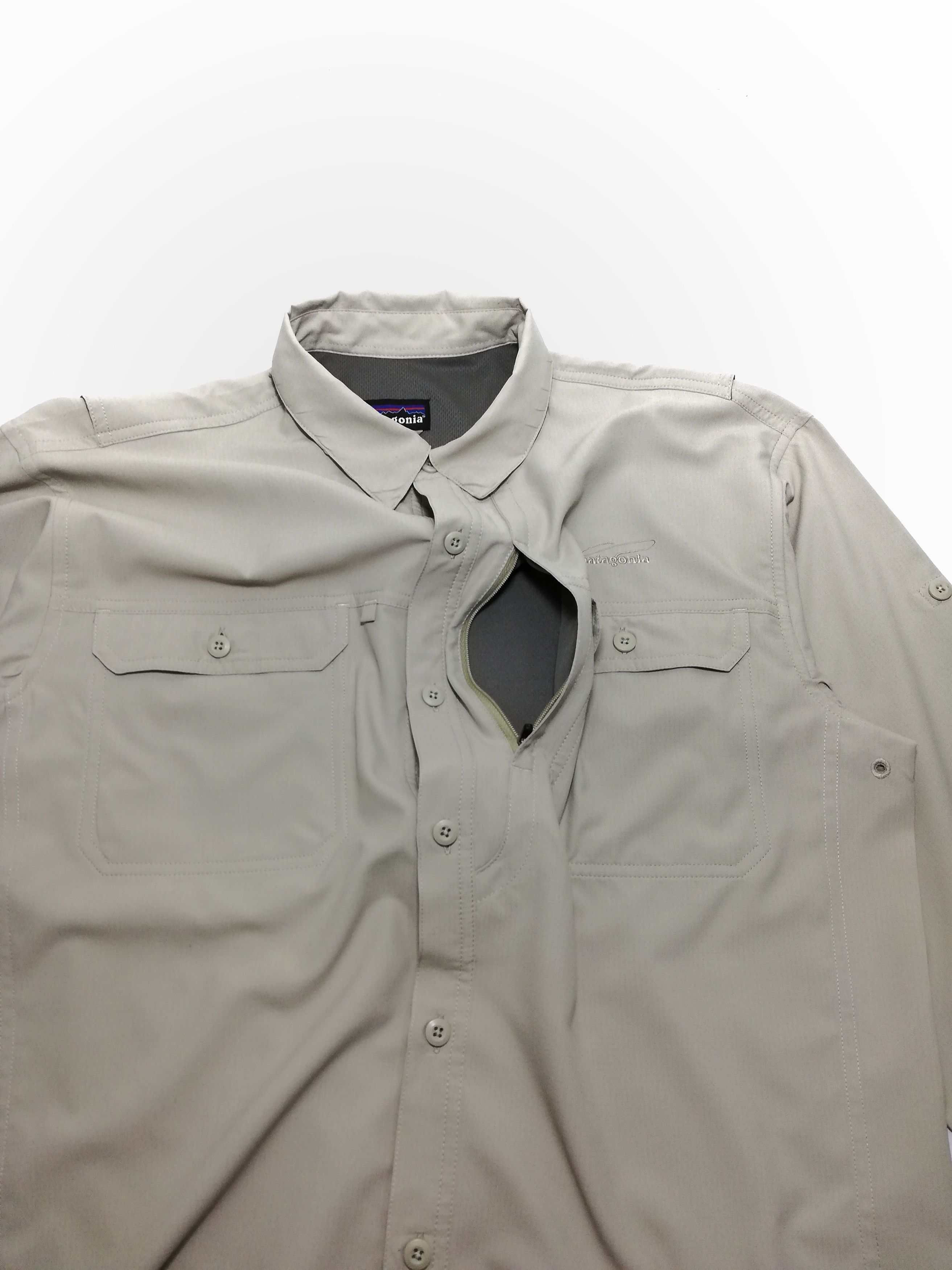 Patagonia × Vintage 🔥PATAGONIA Cream Double Pocket Button Up Plaid Polyester🔥 Size US M / EU 48-50 / 2 - 8 Thumbnail